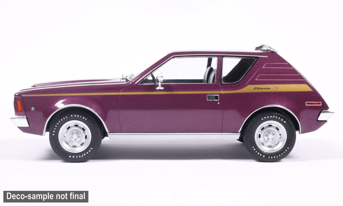 MCG 1:18 Scale Diecast - 1970 AMC Gremlin, Purple / Gold - MCG18707