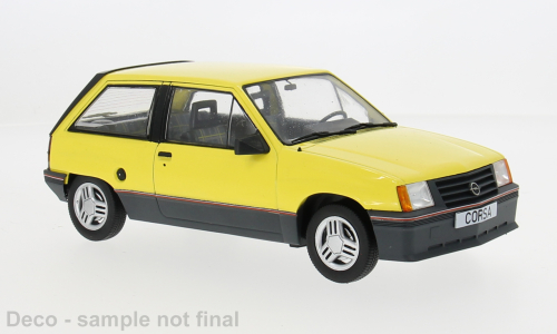 MCG 1:18 Scale Diecast - 1983 Opel Corsa A SR (Vauxhall Nova), Yellow - MCG18431