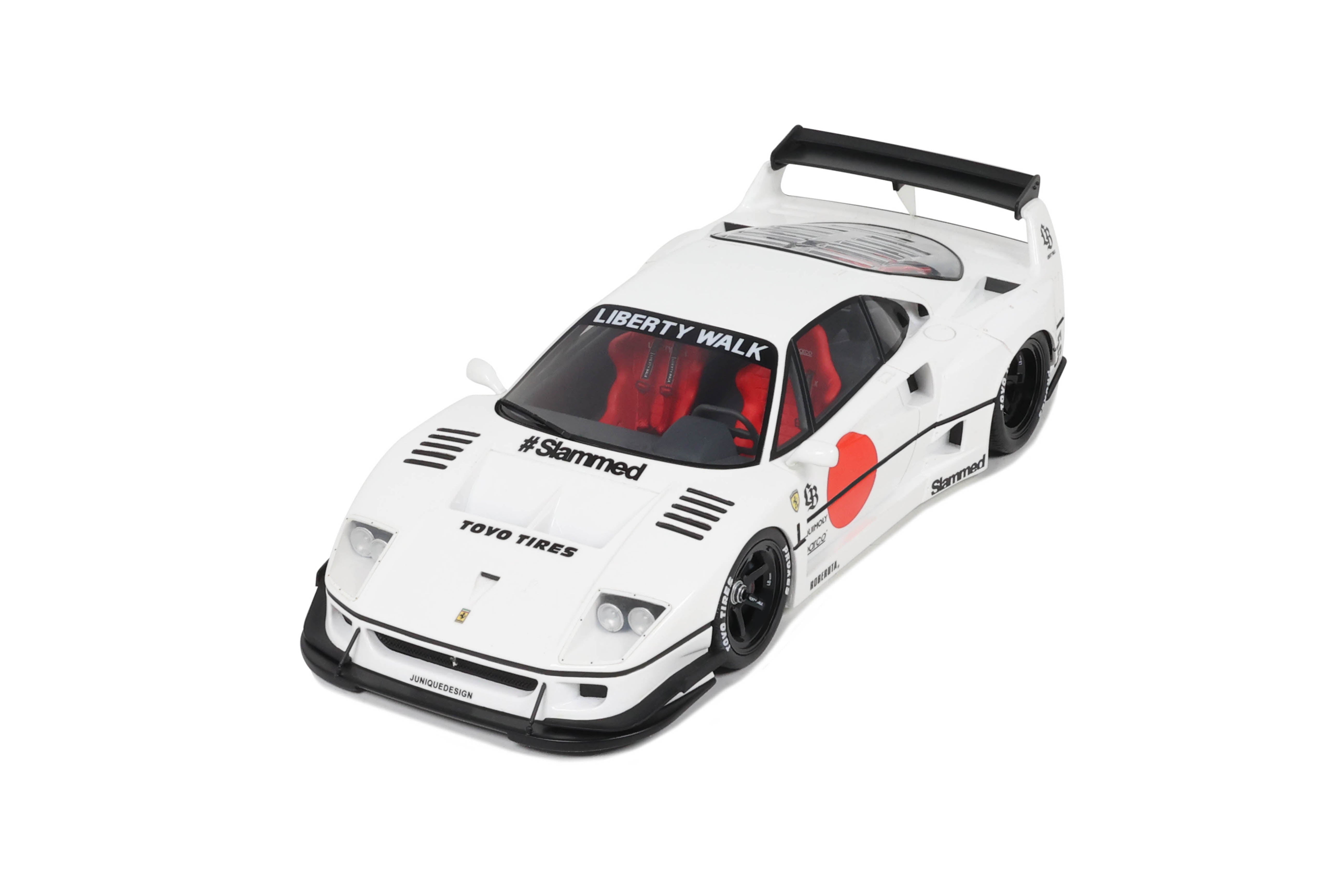 GT Spirit 1:18 Scale Resin Model Ferrari F40 LBWK Liberty Walk Body Kit,  White - GT470