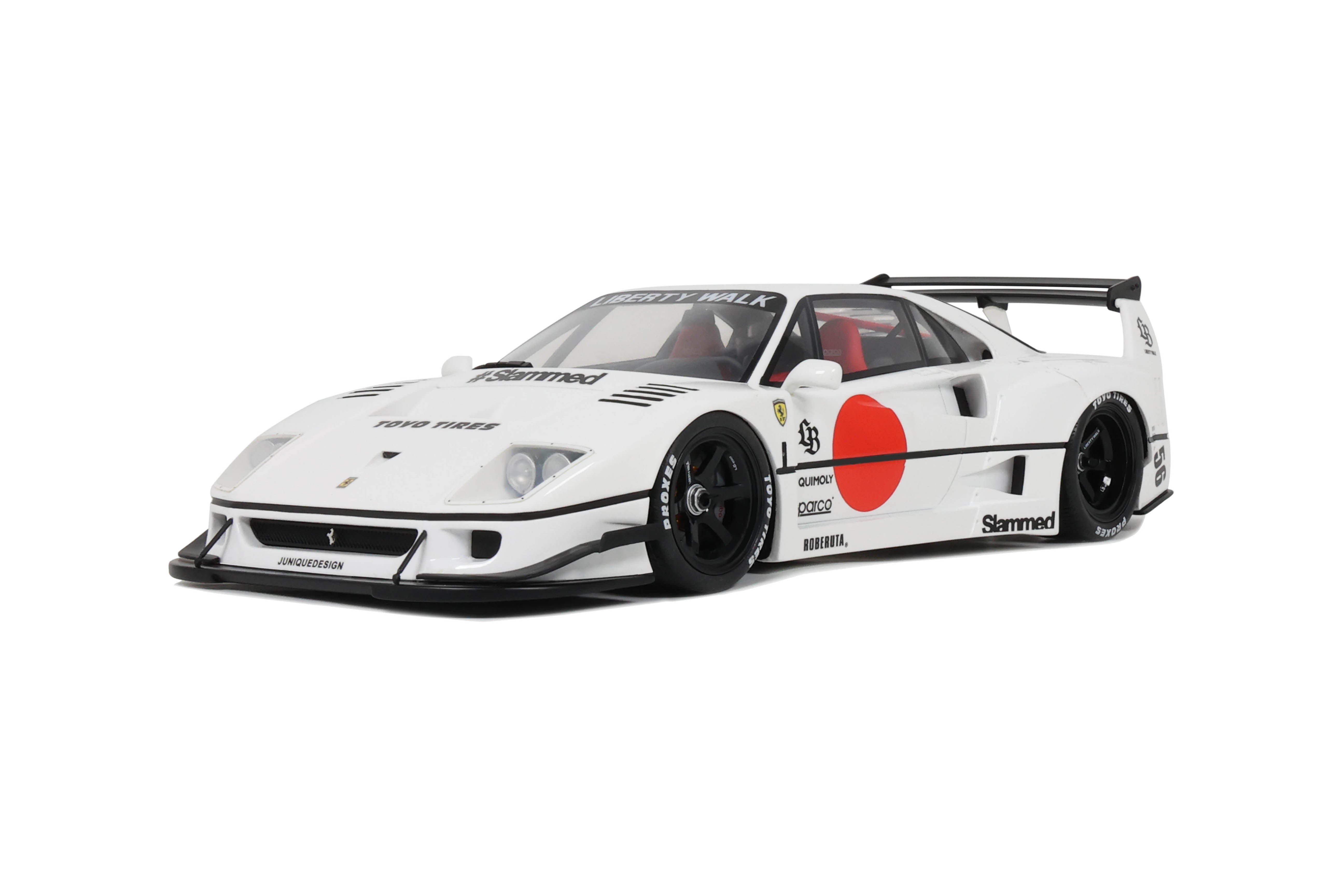 GT Spirit 1:18 Scale Resin Model Ferrari F40 LBWK Liberty Walk Body Kit, White - GT470