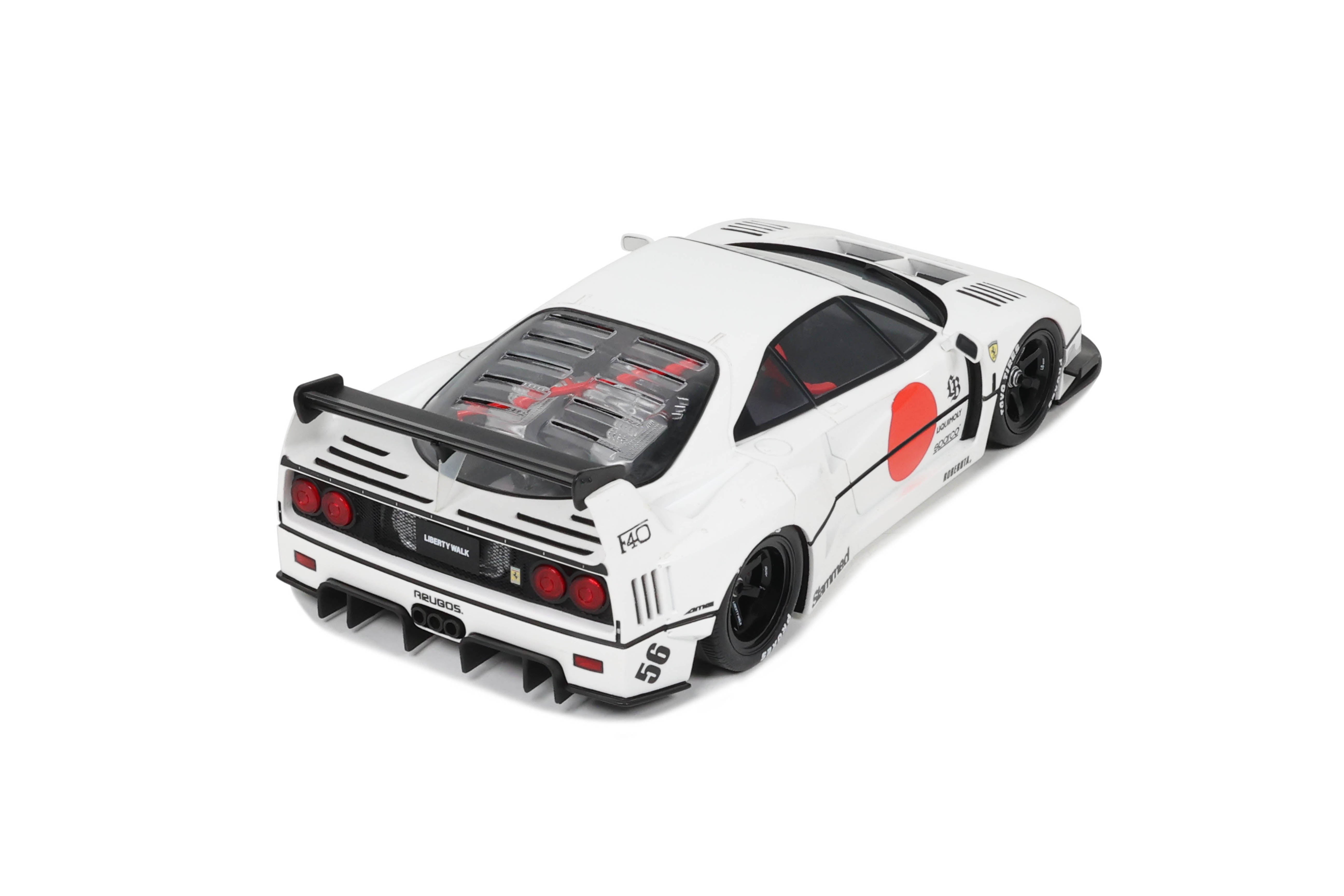 GT Spirit 1:18 Scale Resin Model Ferrari F40 LBWK Liberty Walk Body Kit, White - GT470