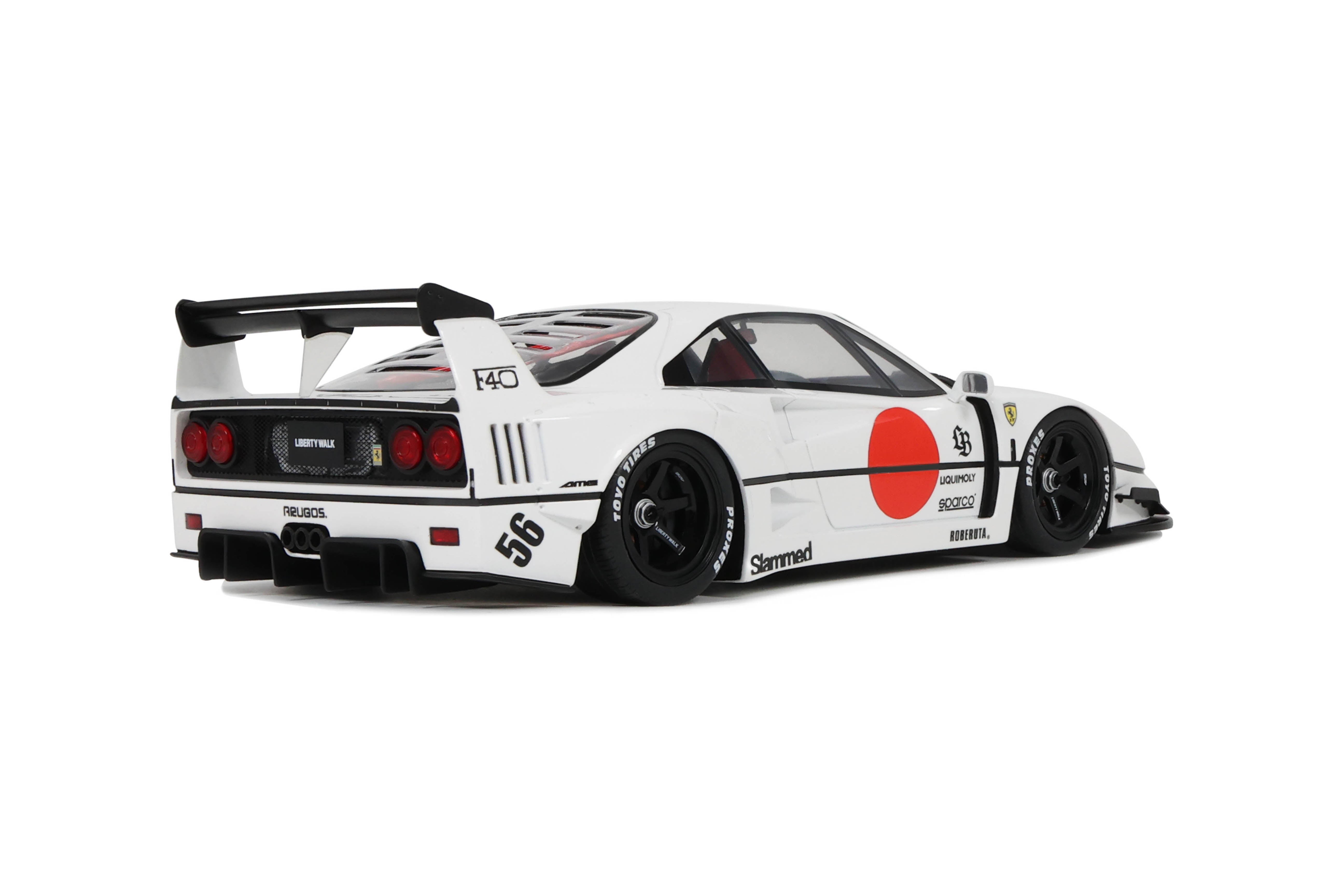 GT Spirit 1:18 Scale Resin Model Ferrari F40 LBWK Liberty Walk Body Kit, White - GT470