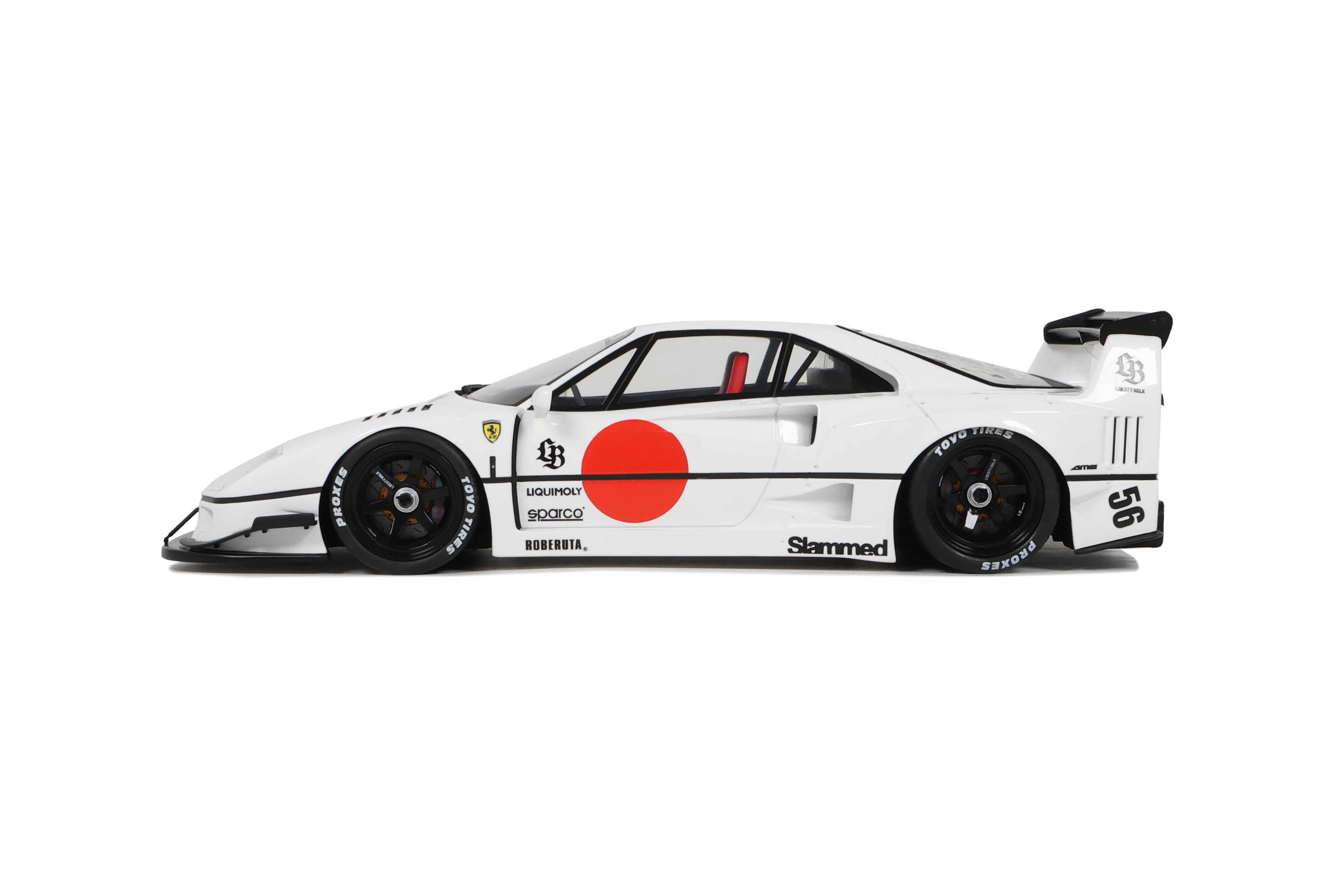 GT Spirit 1:18 Scale Resin Model Ferrari F40 LBWK Liberty Walk Body Kit, White - GT470