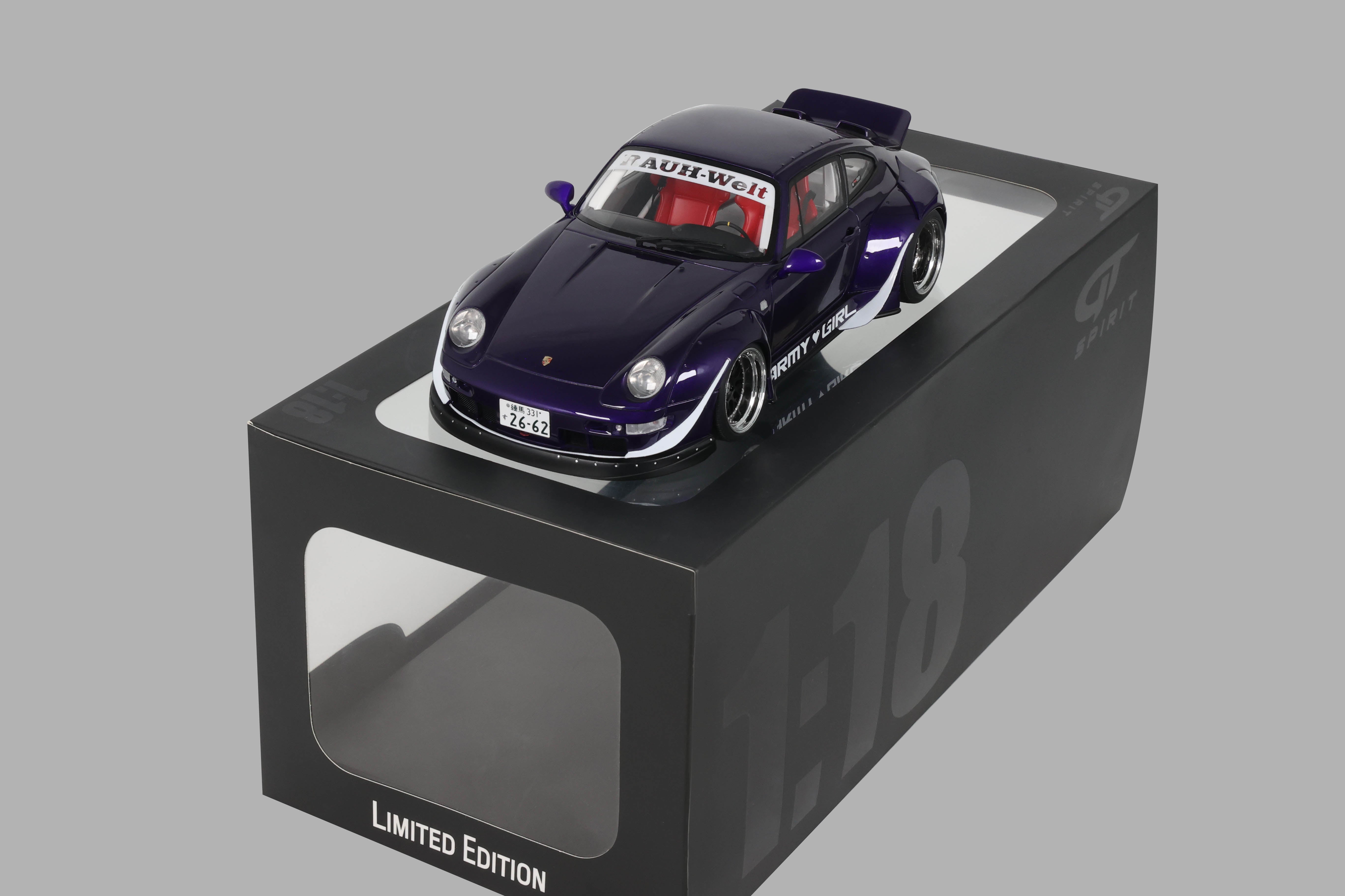 GT Spirit 1:18 Scale Resin,  2015 Porsche 911 RWB ARMY GIRL, PURPLE  - GT562