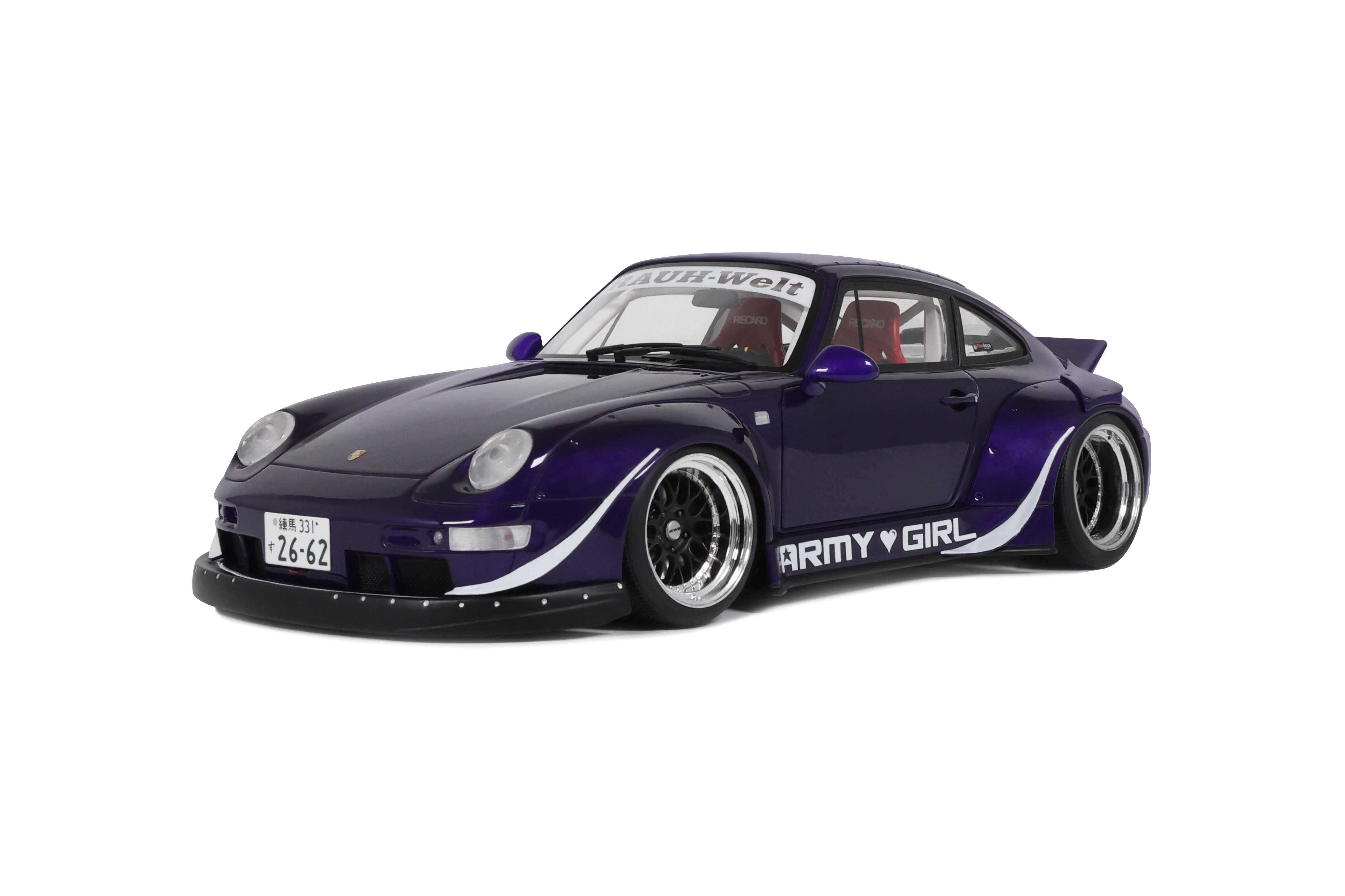 GT Spirit 1:18 Scale Resin,  2015 Porsche 911 RWB ARMY GIRL, PURPLE  - GT562