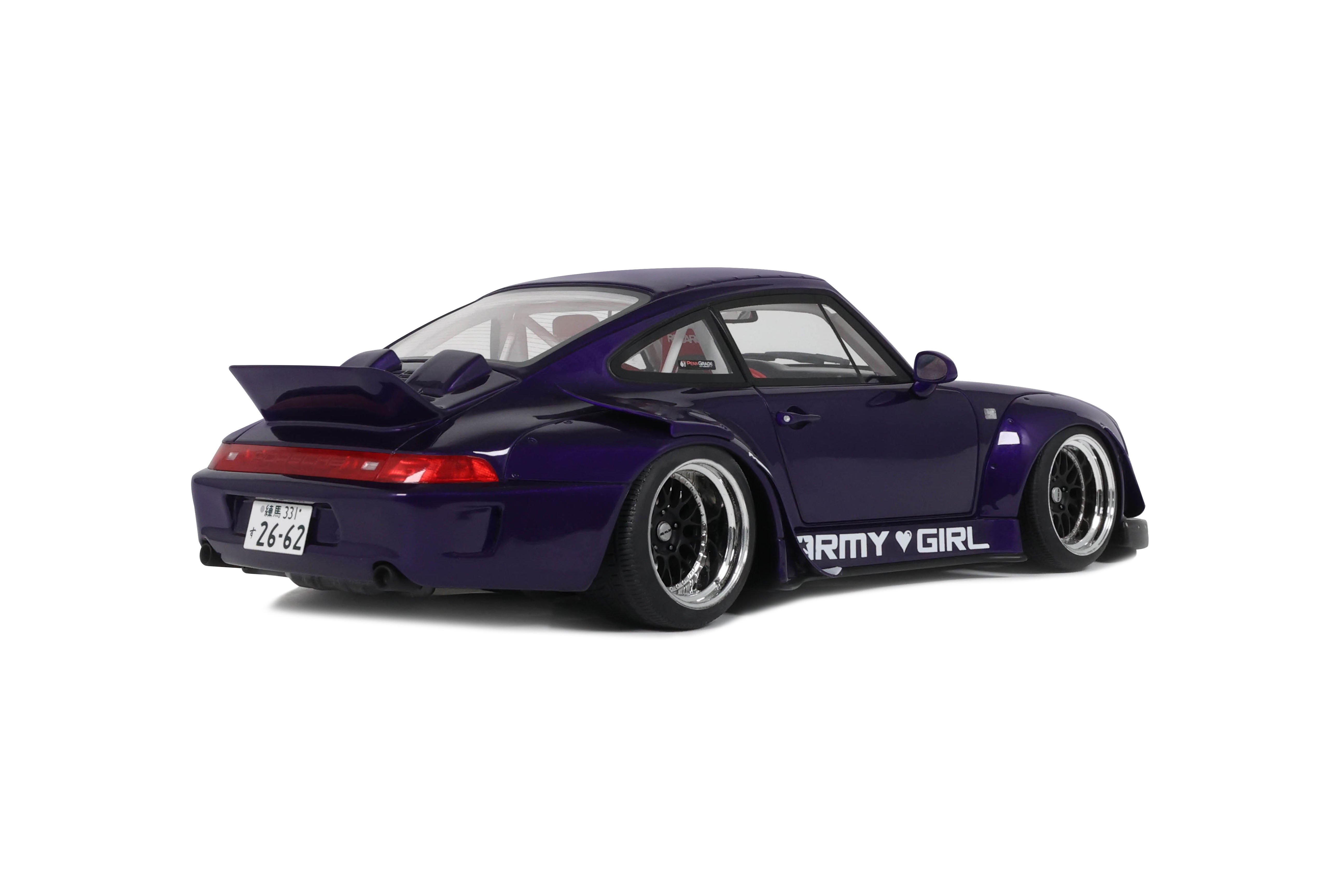 GT Spirit 1:18 Scale Resin,  2015 Porsche 911 RWB ARMY GIRL, PURPLE  - GT562
