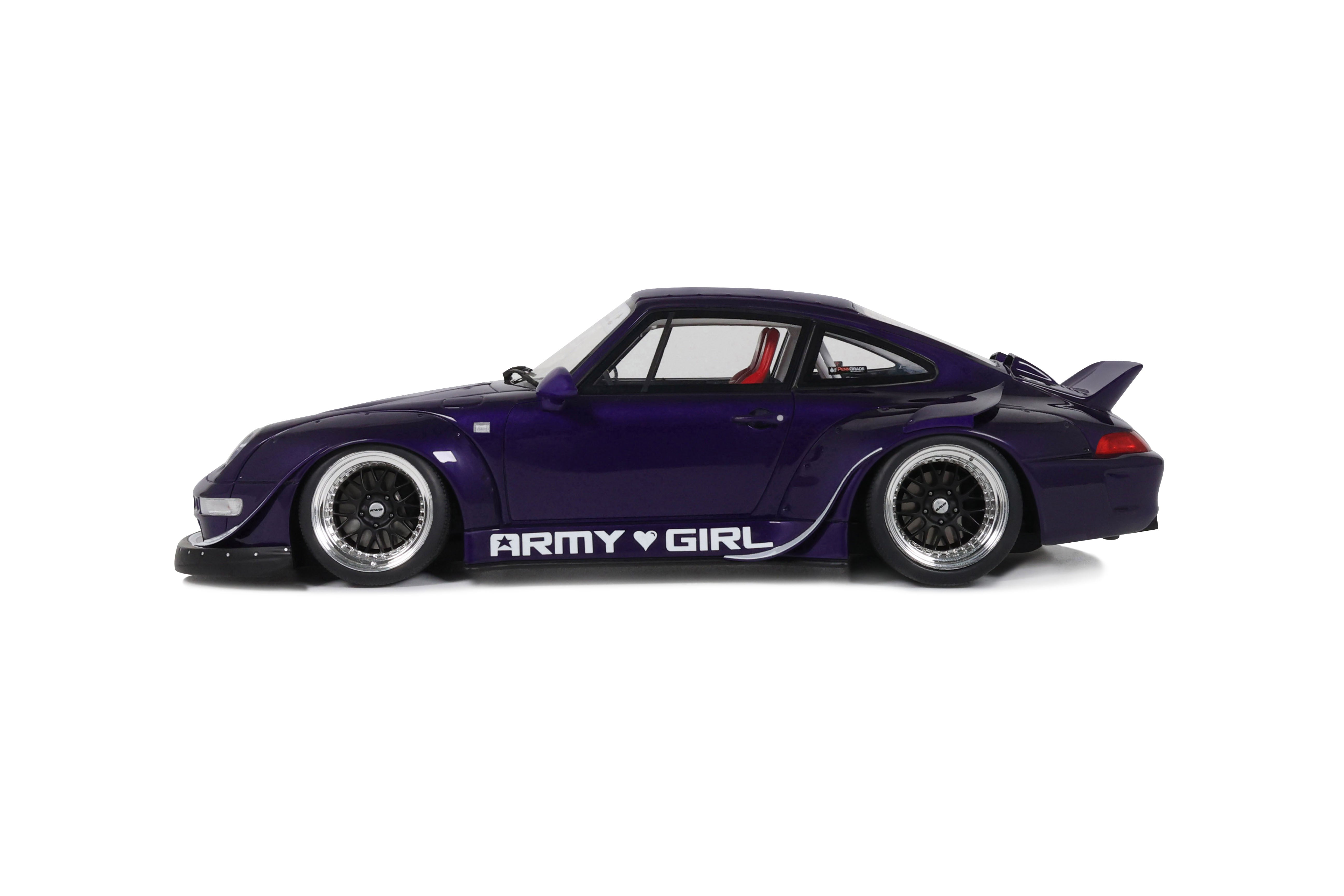 GT Spirit 1:18 Scale Resin,  2015 Porsche 911 RWB ARMY GIRL, PURPLE  - GT562