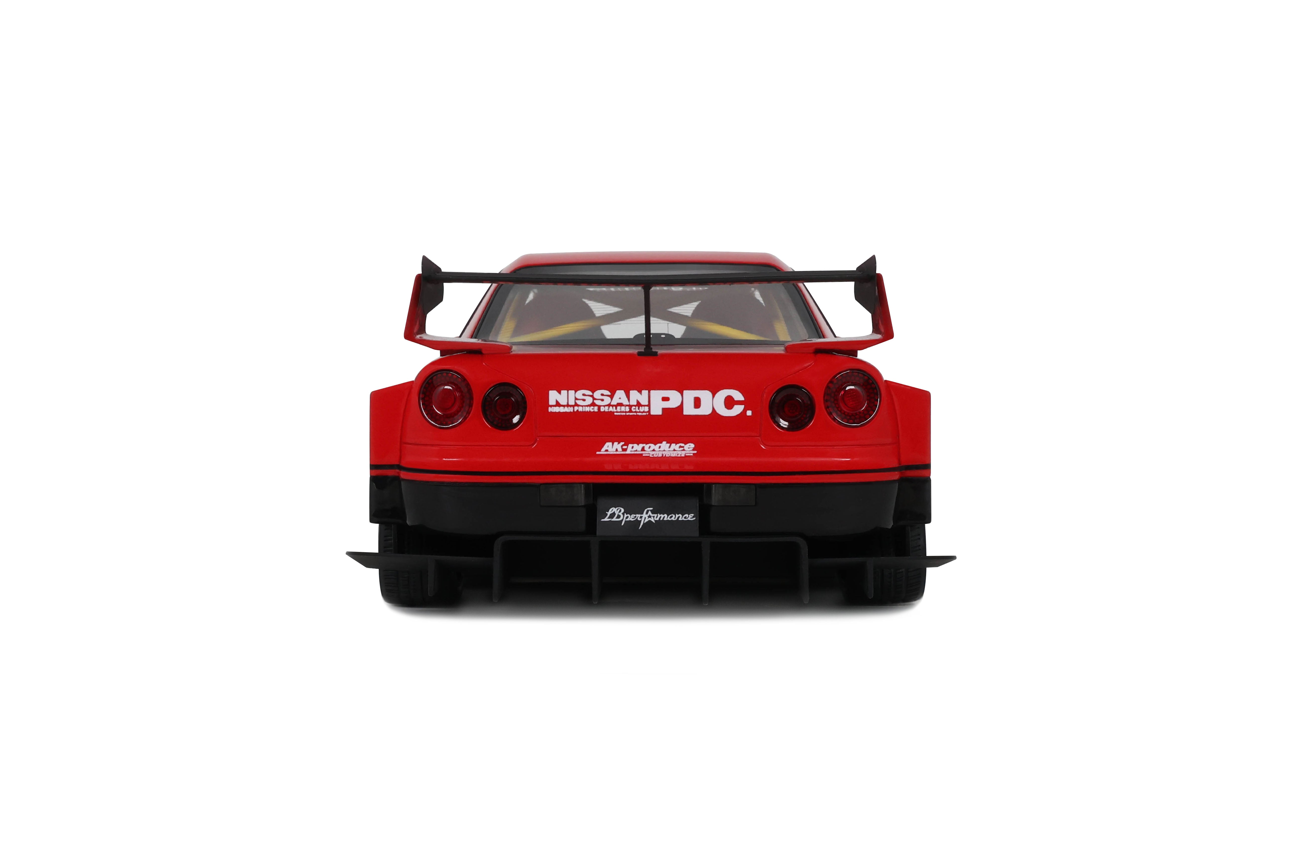 GT Spirit 1:18 Scale Resin,  2020 NISSAN SKYLINE R34 GT R LB SUPER SILHOUETTE - RED - GT570