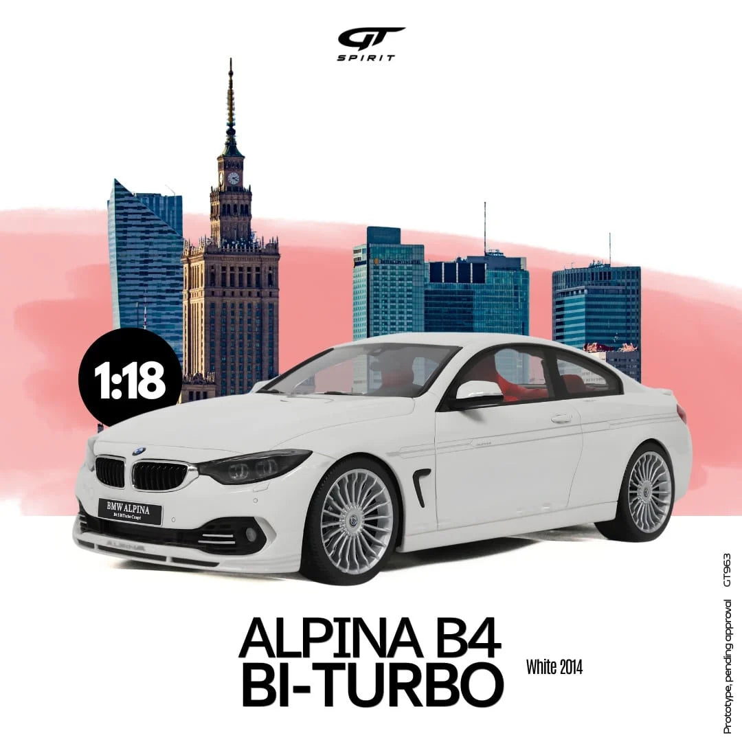 GT Spirit 1:18 Scale Resin,  2014 BMW ALPINA B4 BI-TURBO - WHITE - GT963