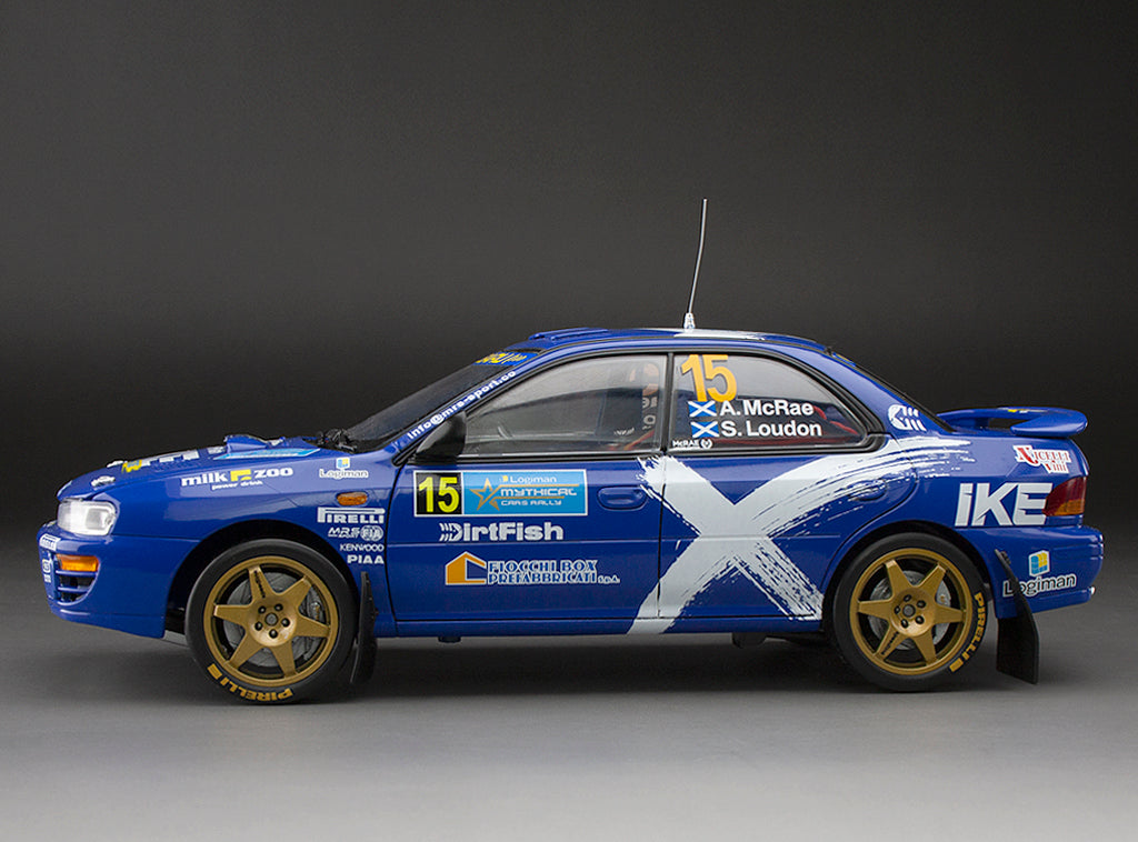 Sunstar 1:18 Subaru Impreza 555 – #15 Alister McRae/Stuart Loudon – Logiman Mythical Cars Rally 2023