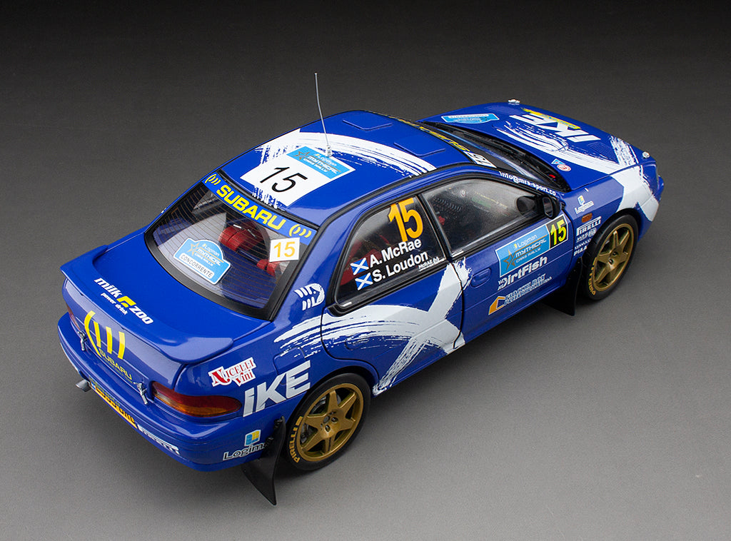 Sunstar 1:18 Subaru Impreza 555 – #15 Alister McRae/Stuart Loudon – Logiman Mythical Cars Rally 2023