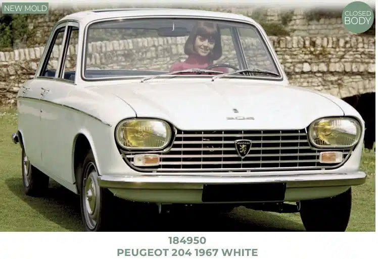 Norev 1:18 Scale Diecast Model Car - 1967 Peugeot 204, White- 184950