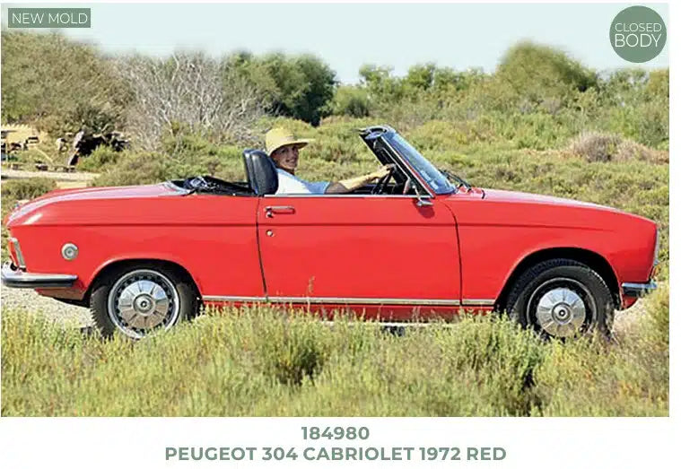 Norev 1:18 Scale Diecast Model Car - 1972 Peugeot 304 Cabriolet, Red - 184980