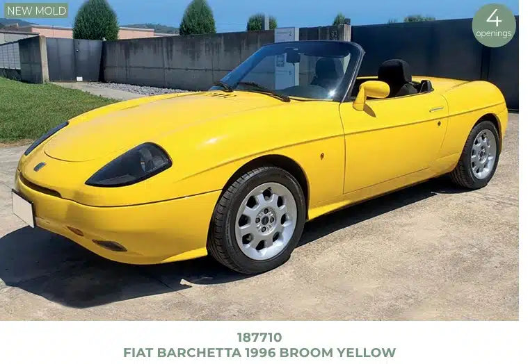 Norev 1:18 Scale Diecast Model Car - 1996 Fiat Barchetta 1996 Broom, Yellow - 187710