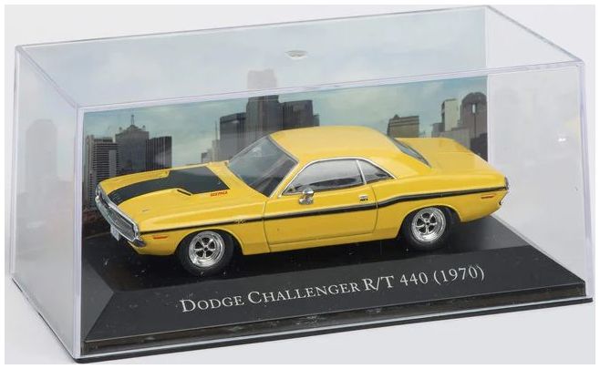 MAG 1:43 Scale Diecast Model Car - Dodge Challenger R/T 440 (1970) - Yellow - PP04