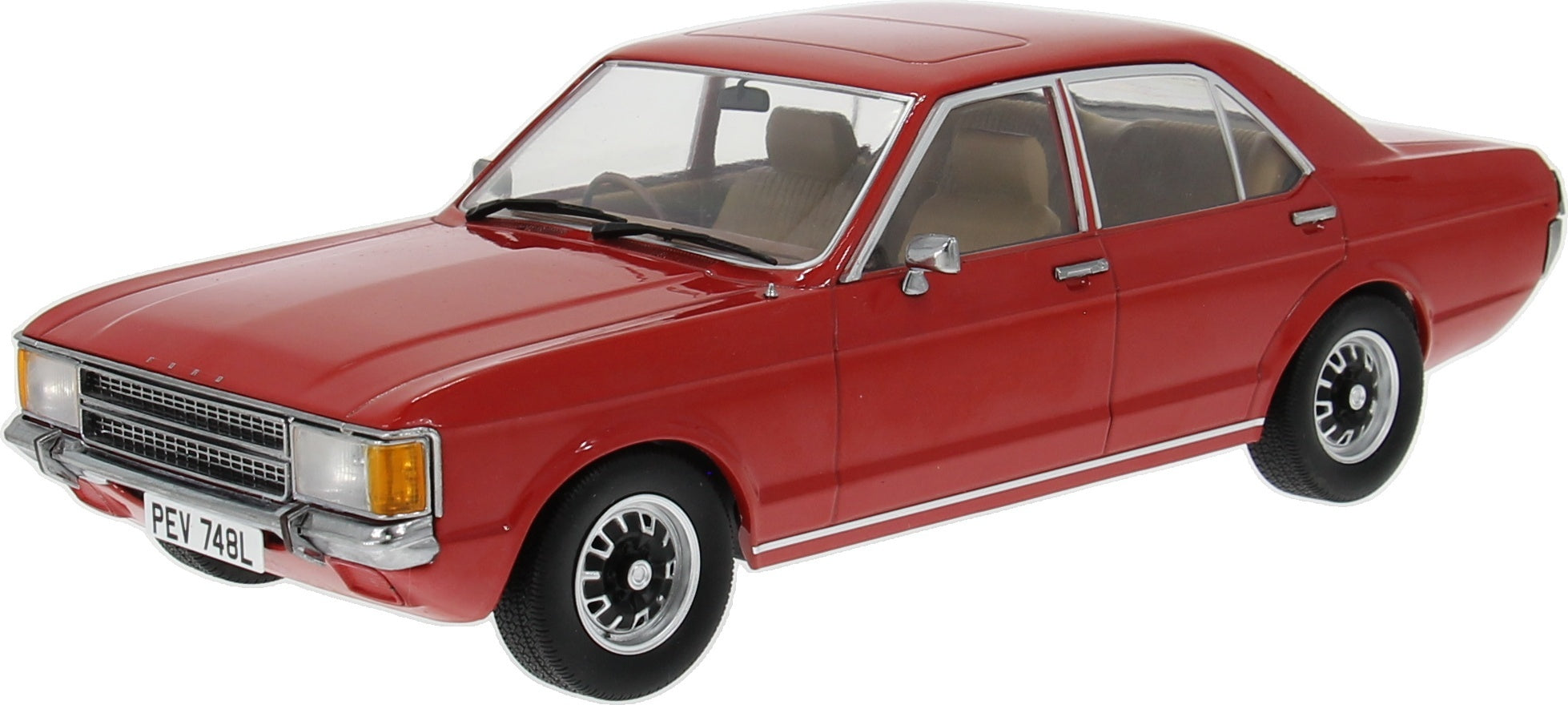 MCG 1:18 Scale Diecast - 1973 Ford Consul (RHD UK EXCLUSIVE), Red - MCG18829