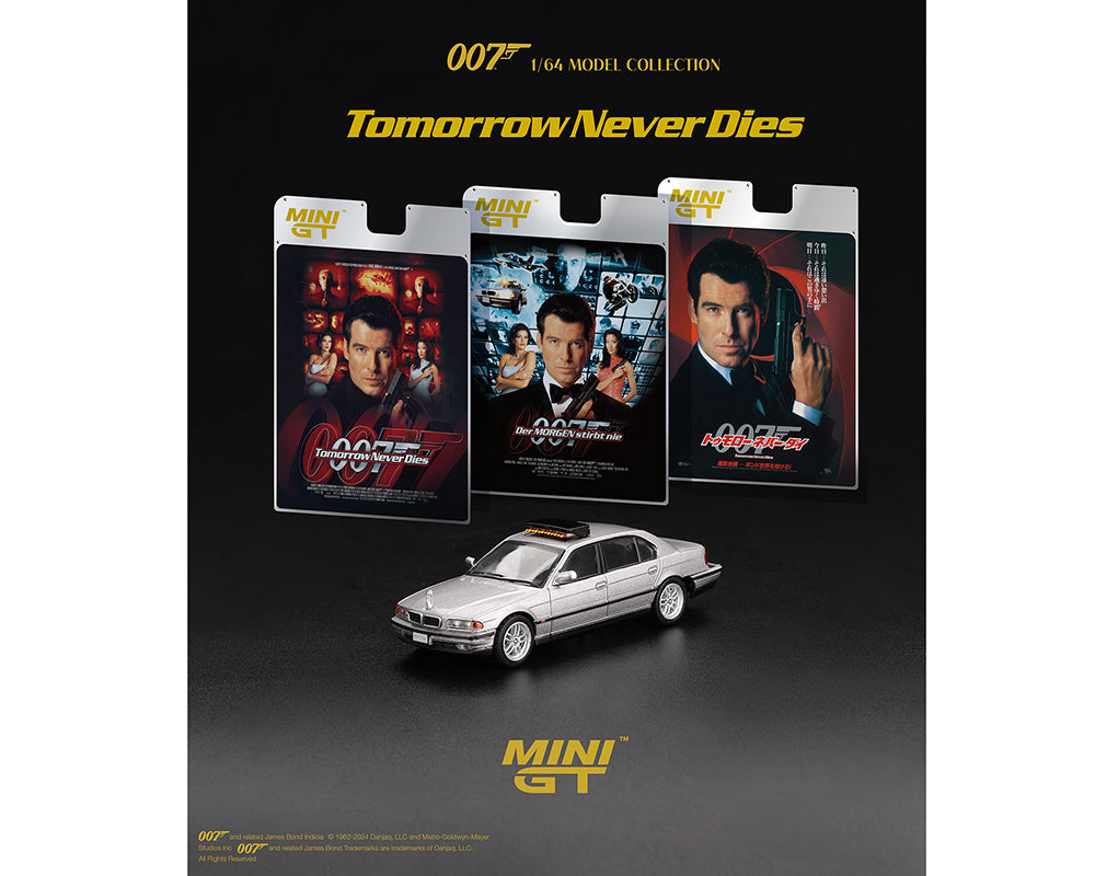 Mini GT 1:64 BMW 750iL James Bond 007 Tomorrow Never Dies, English LHD - BLISTER PACKAGING - MGT00902-007E