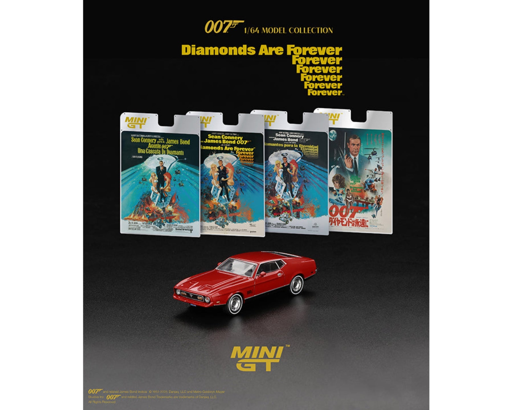 Mini GT 1:64 Ford Mustang Mach 1 - James Bond 007 DIAMONDS ARE FOREVER - English LHD - BLISTER PACKAGING - MGT00905-007E