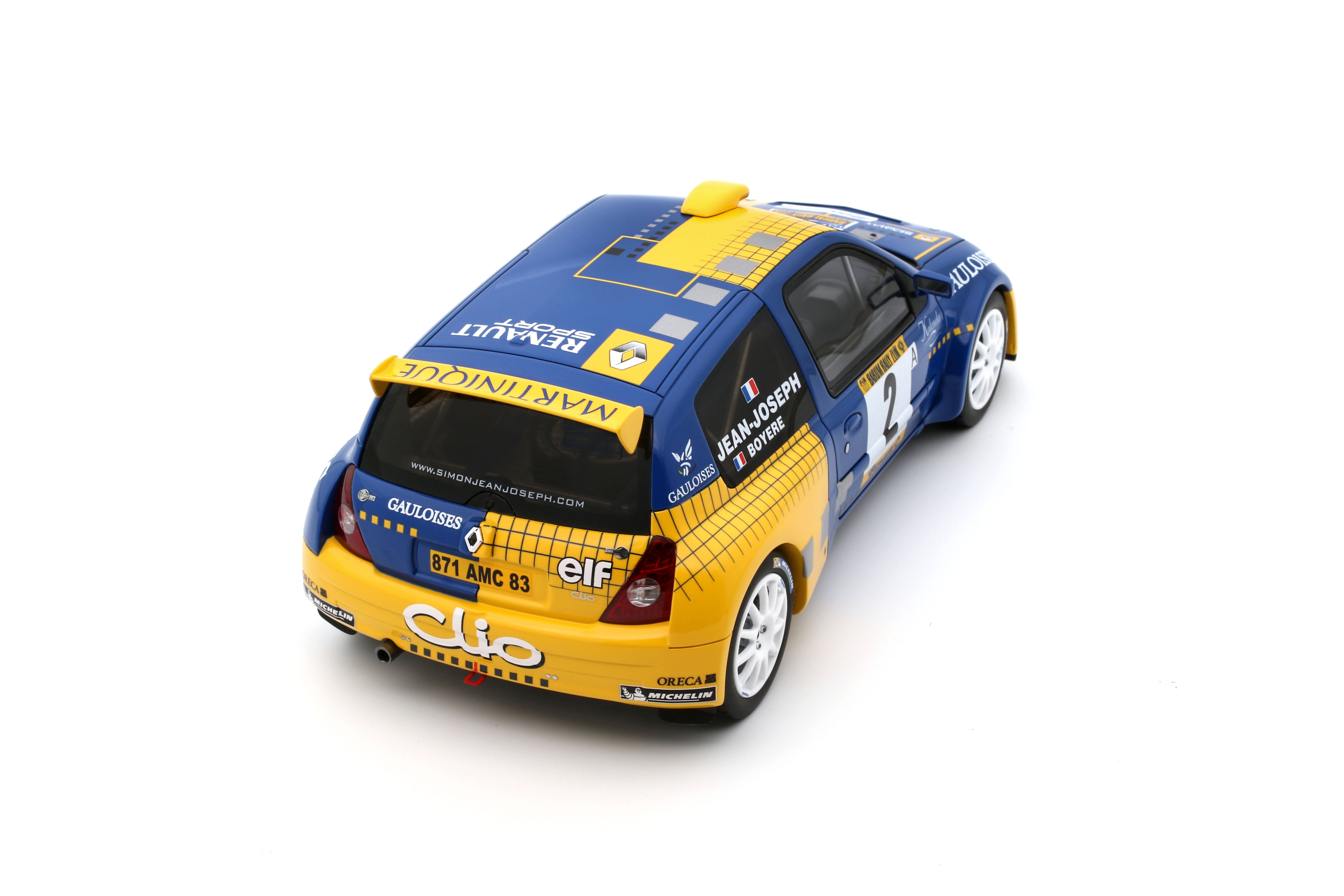 OTTO 1:18 Scale Resin - Renault Clio S1600, Barun Rally Zlin 2004  - Blue/Yellow - OT1152