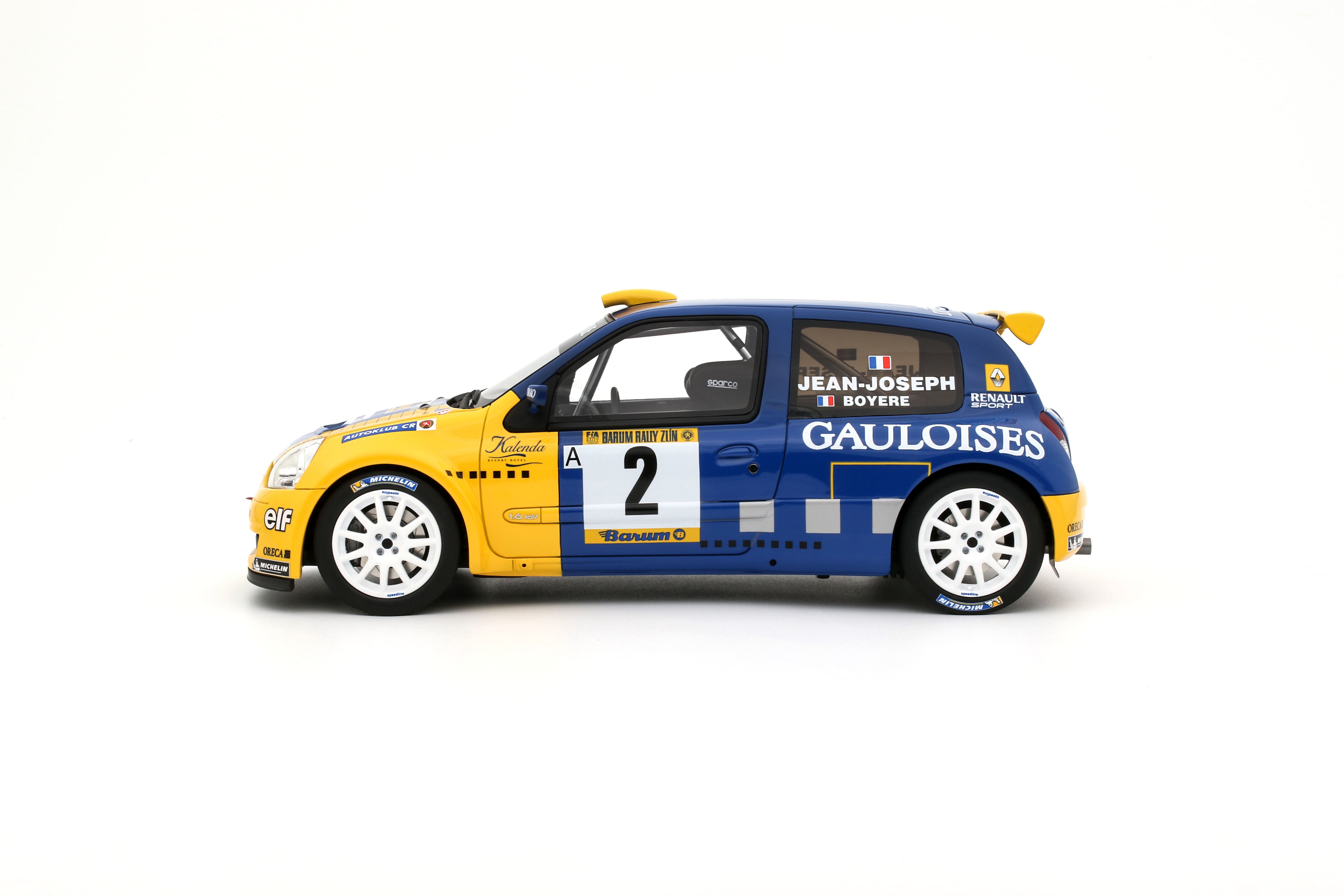 OTTO 1:18 Scale Resin - Renault Clio S1600, Barun Rally Zlin 2004  - Blue/Yellow - OT1152