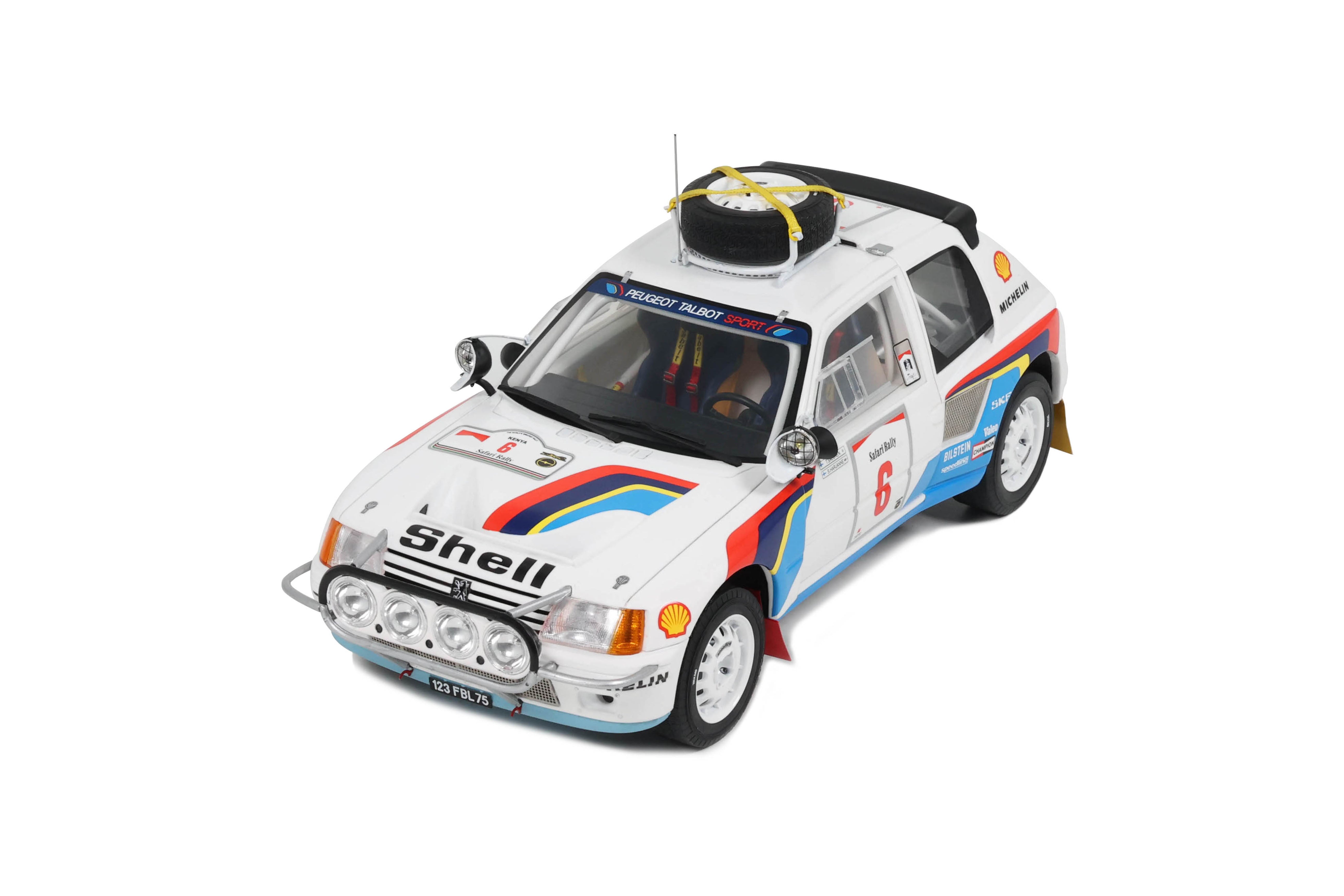 OTTO 1:18 Scale Resin - Peugeot 205 T16 Turbo, Safari Rally 1985 - White - OT1161