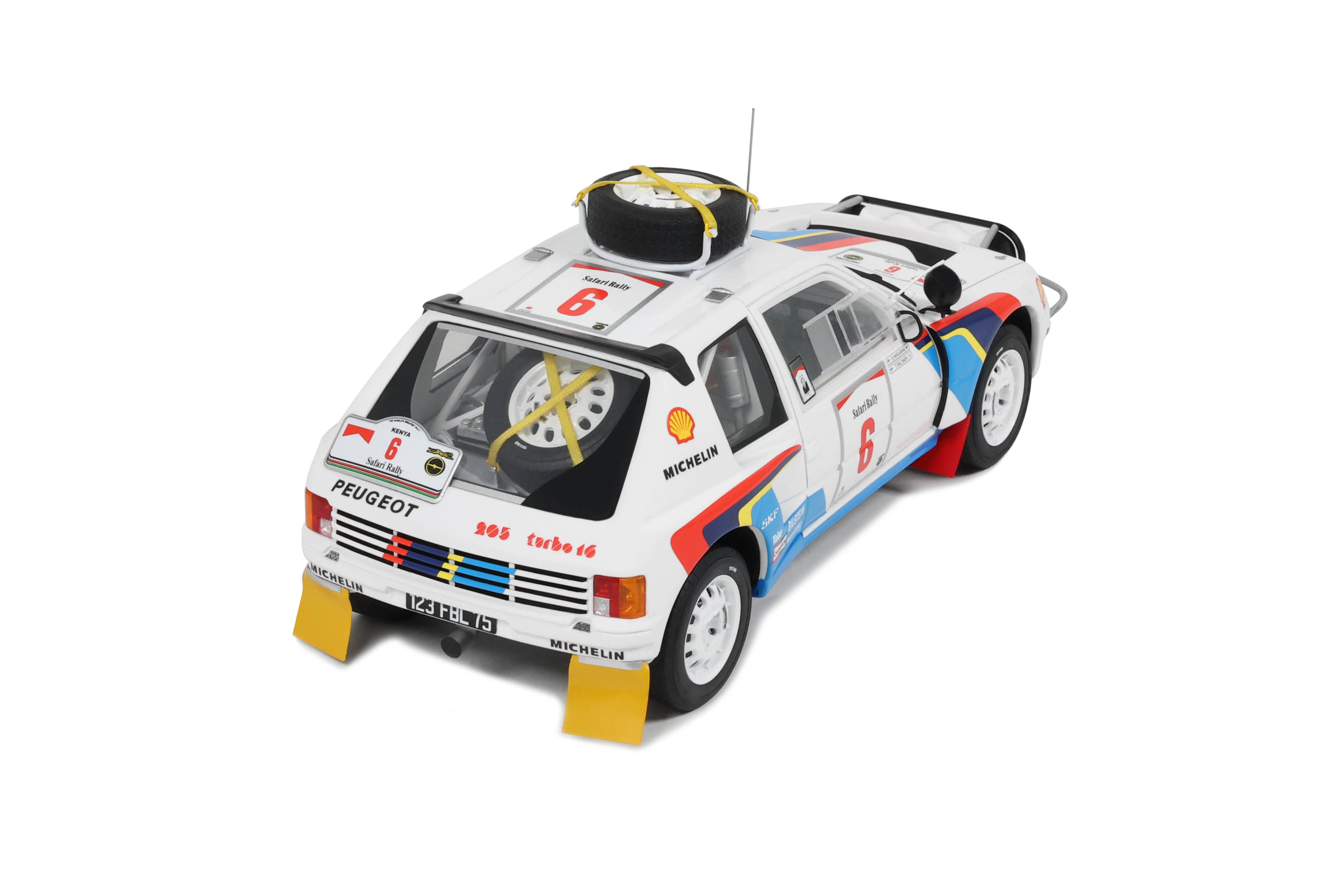 OTTO 1:18 Scale Resin - Peugeot 205 T16 Turbo, Safari Rally 1985 - White - OT1161