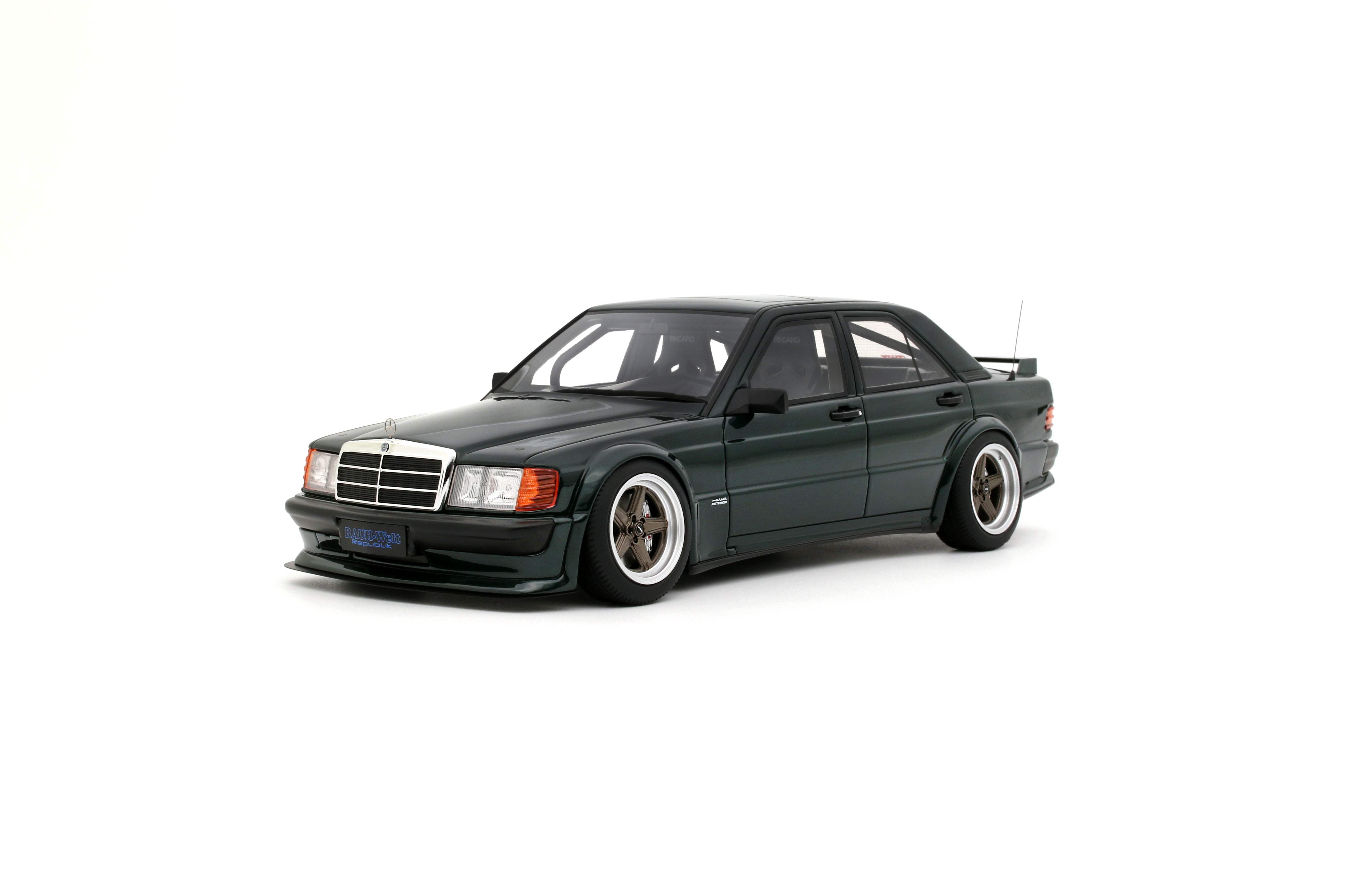 OTTO 1:18 Scale Resin - 2025 Merces Benz RAUH-WELT REPUBLIK RWR 190E 2.5-16, PORSCHE RACING  GREEN METALLIC 22G - OT1252