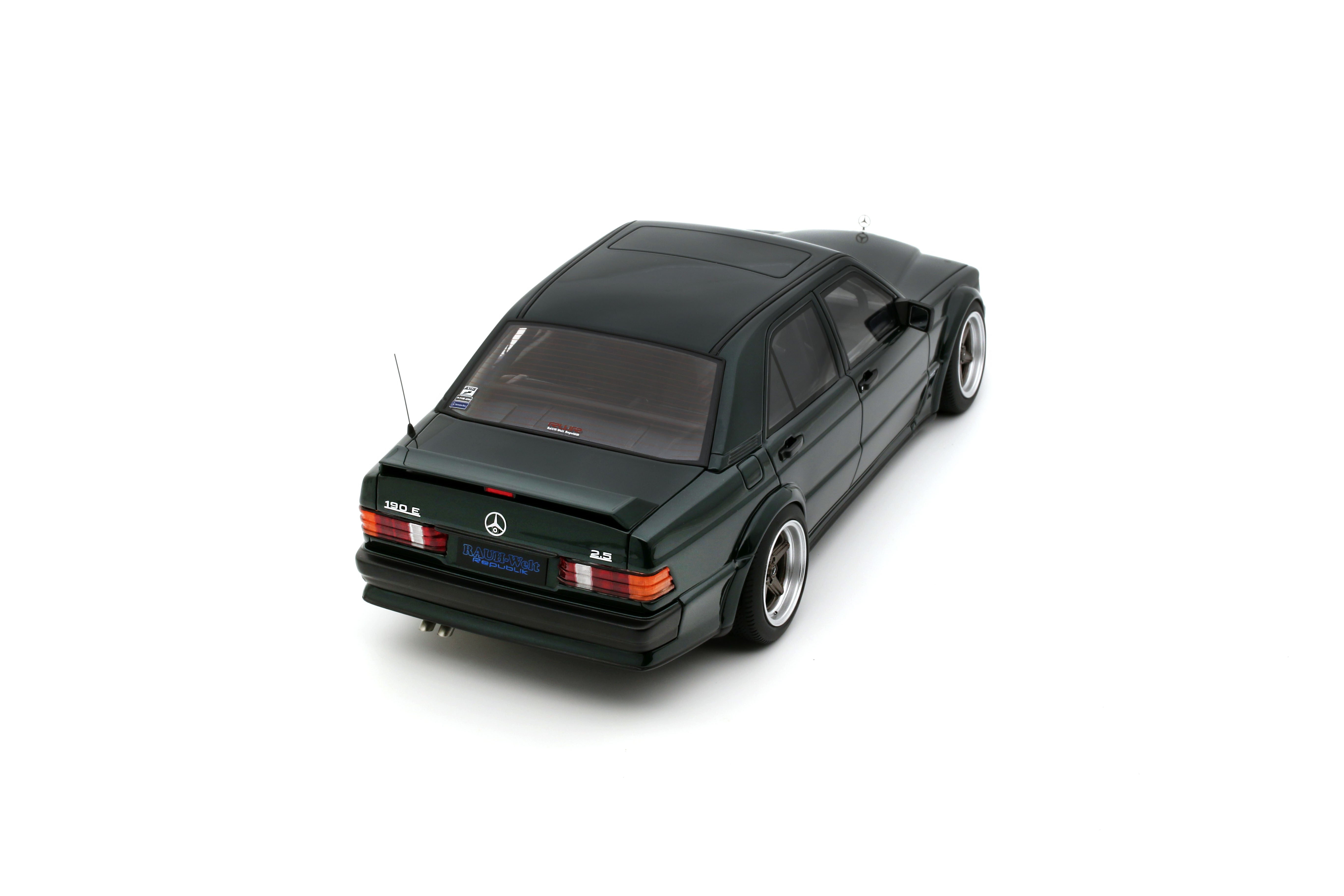 OTTO 1:18 Scale Resin - 2025 Merces Benz RAUH-WELT REPUBLIK RWR 190E 2.5-16, PORSCHE RACING  GREEN METALLIC 22G - OT1252