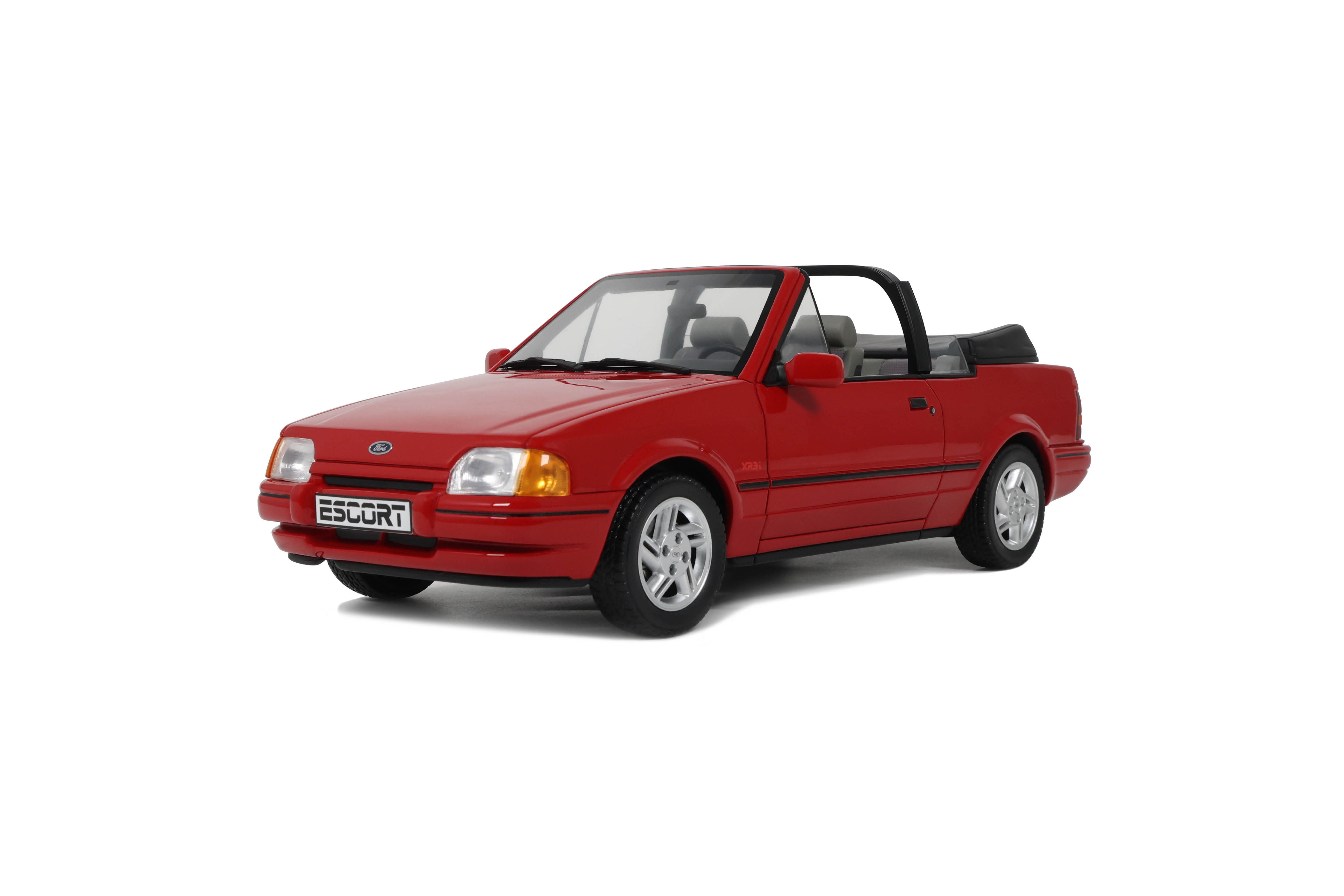 OTTO 1:18 Scale Resin - 1986 Ford Escort XR3i Mk4 Convertible, Flamenco Red - OT1254