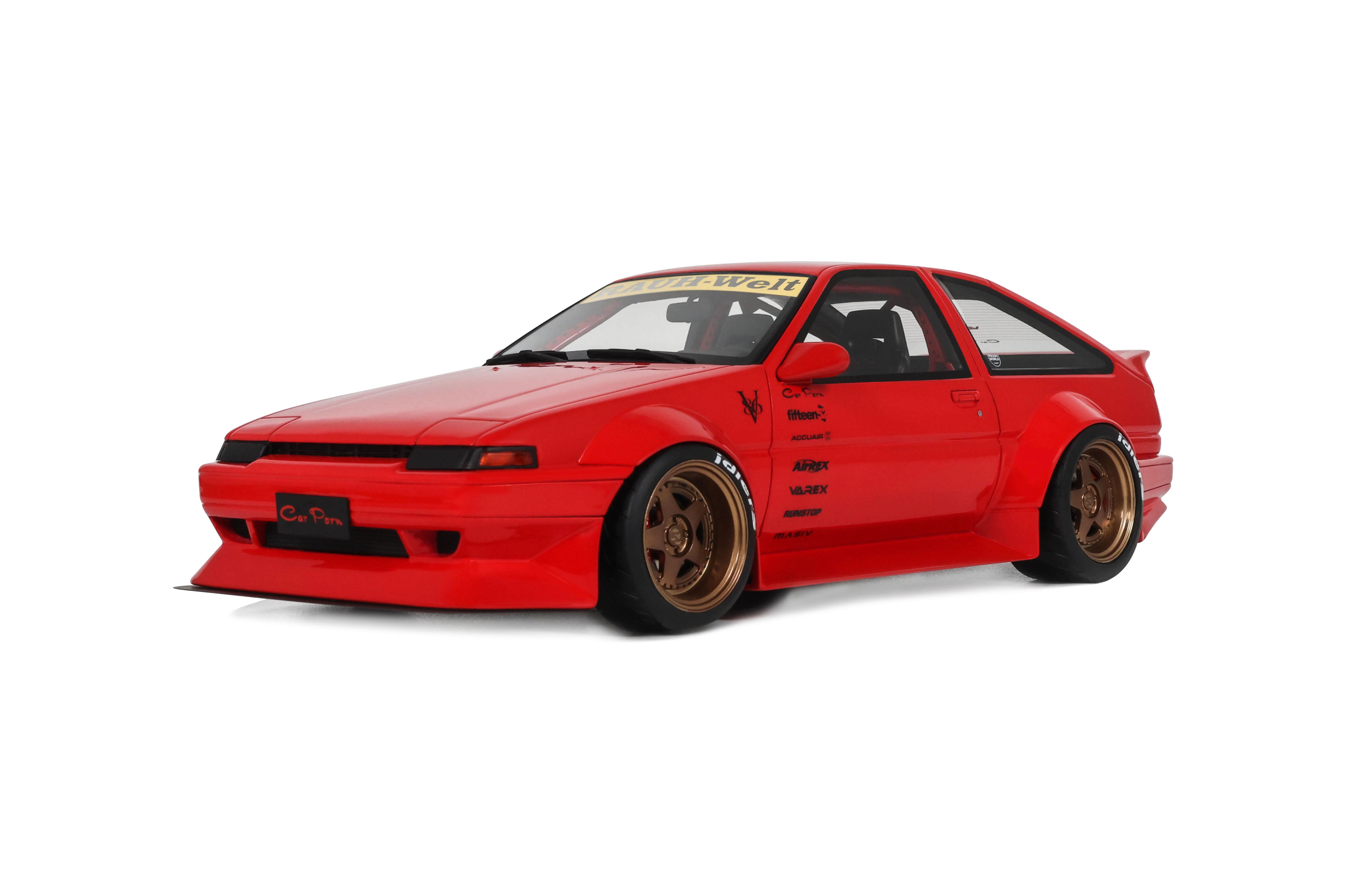 OTTO 1:18 Scale Resin - 1986 TOYOTA AE86 SPRINTER TRUENO WIDEBODY - FERRARI ROSSO CORSA - OT1278