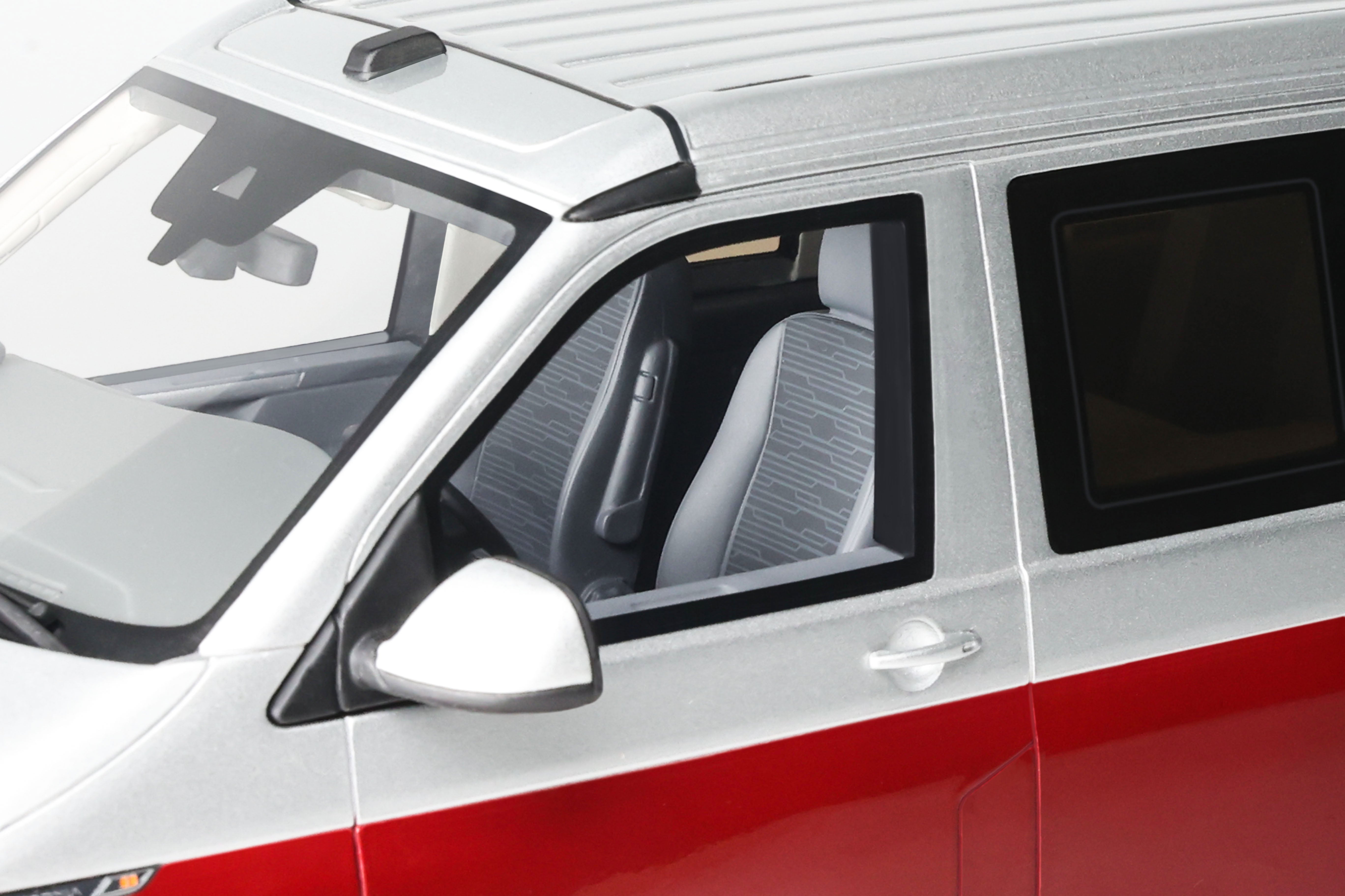 OTTO 1:18 Scale Resin - 2021 VOLKSWAGEN T6.1 CALIFORNIA OCEAN - FORTANA RED / REFLEX SILVER 2021 - OT1342