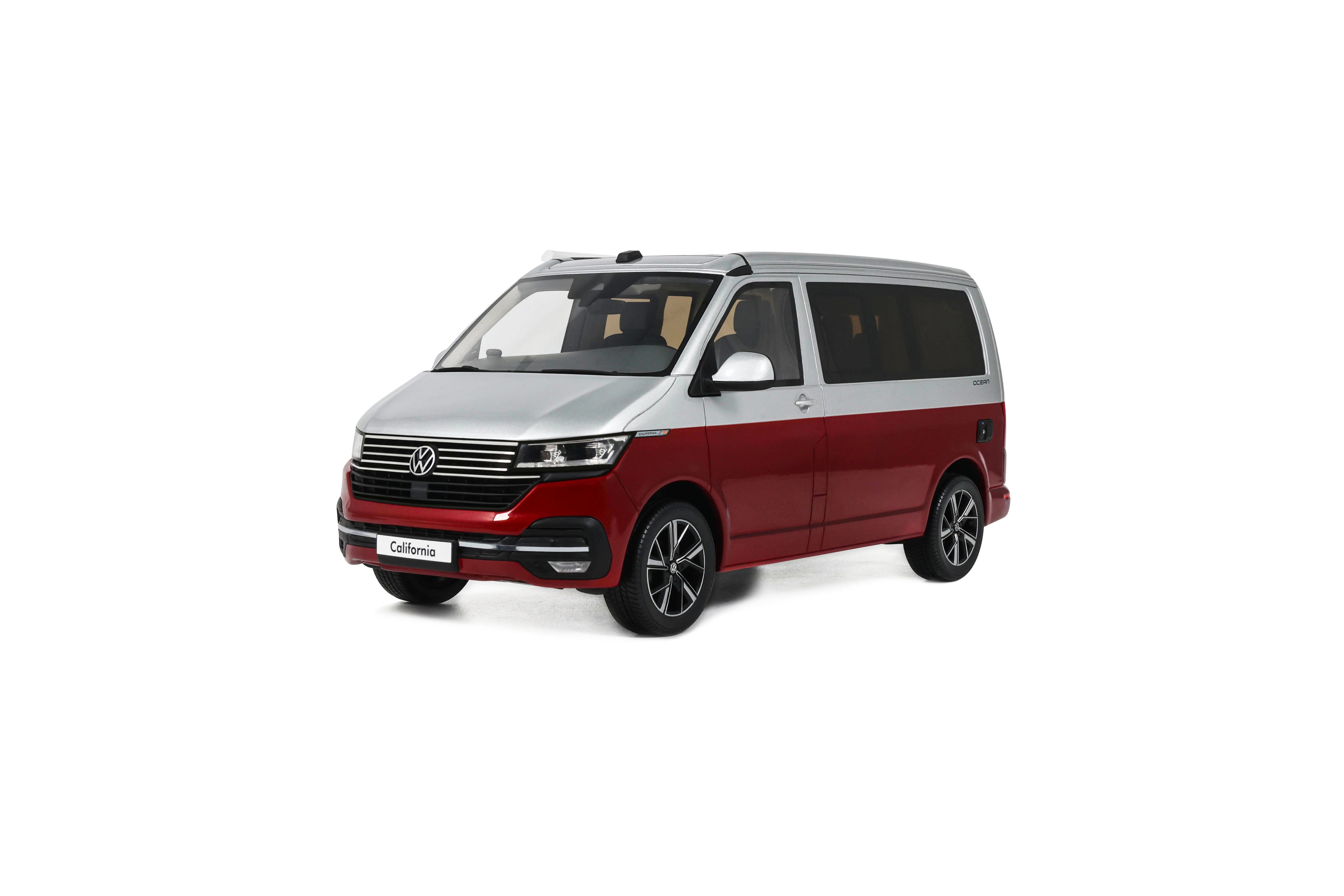 OTTO 1:18 Scale Resin - 2021 VOLKSWAGEN T6.1 CALIFORNIA OCEAN - FORTANA RED / REFLEX SILVER 2021 - OT1342