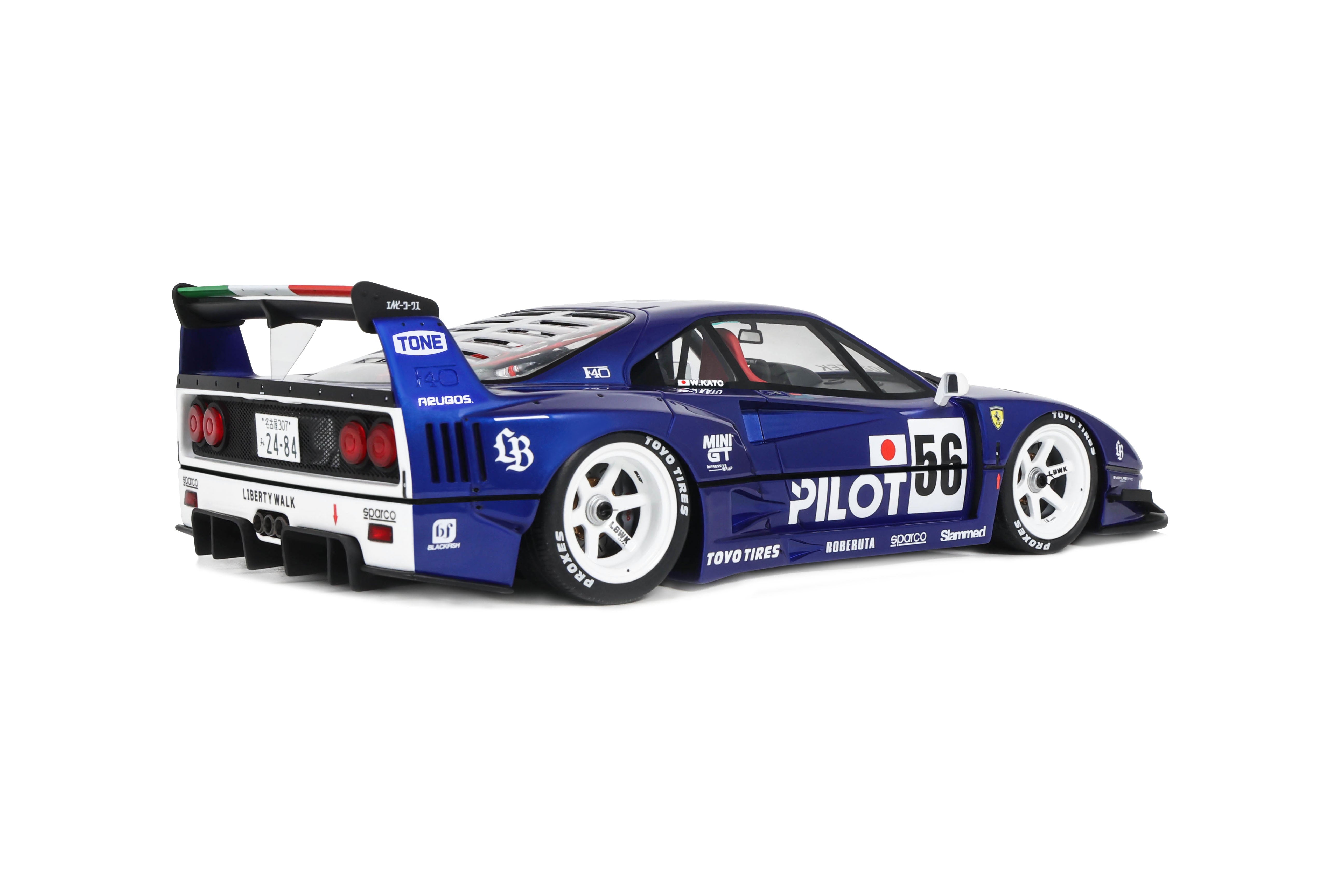 OTTO 1:18 Scale Resin Project Car – 2024 Ferrari LB-WORKS F40, METALLIC BLUE - OT1408