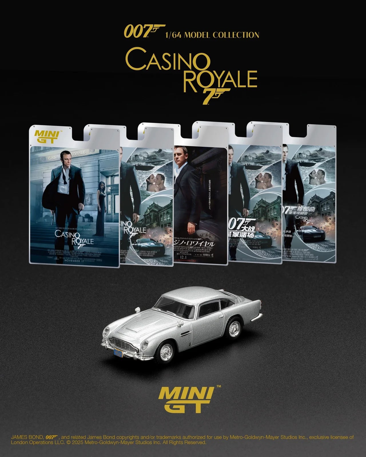 Mini GT 1:64 Aston Martin DB5 James Bond 007 Casino Royale, English LHD - BLISTER PACKAGING - MGT00909-007E