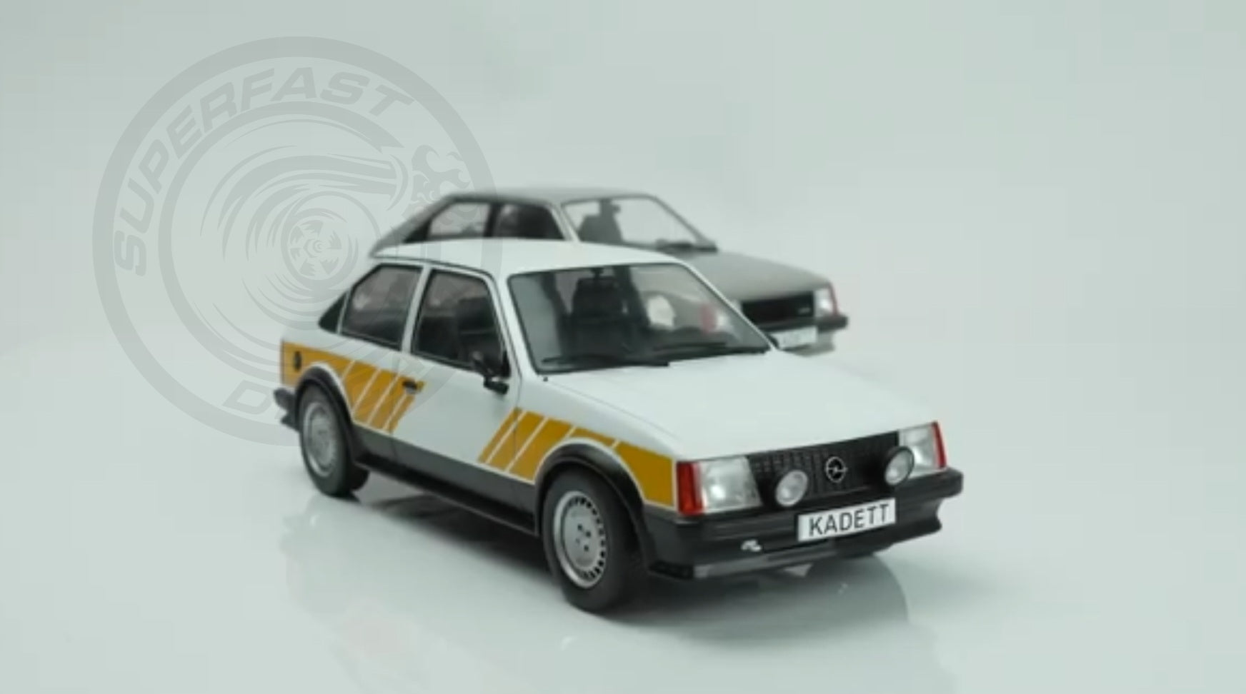 MCG 1:18 Scale Diecast Model Car - Opel Kadett D SR (Vauxhall Astra mk1) White/Yellow - MCG18534