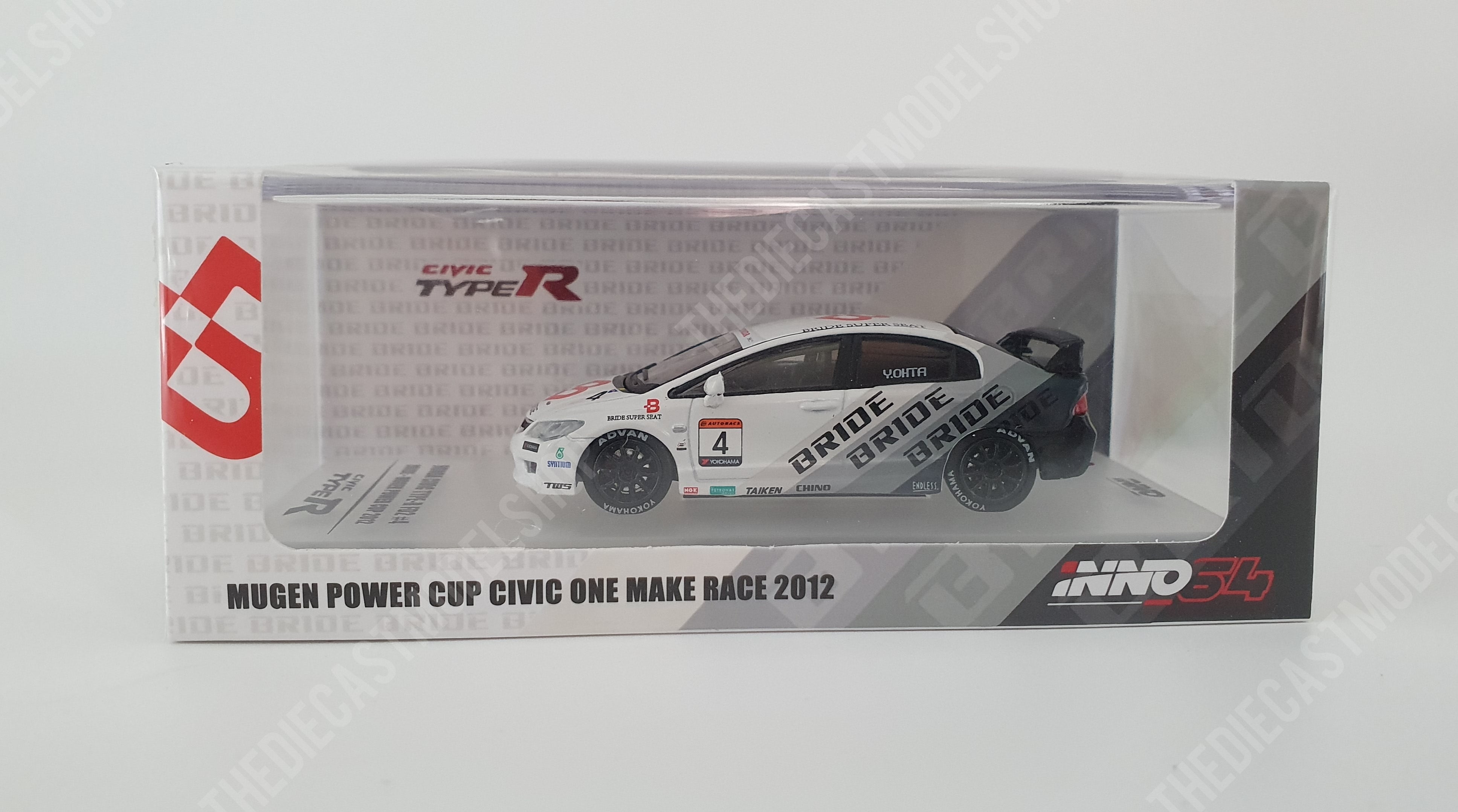 INNO64 1:64 Scale Honda Civic Type-R FD2 #4 Bride Mugen Power Cup 2012