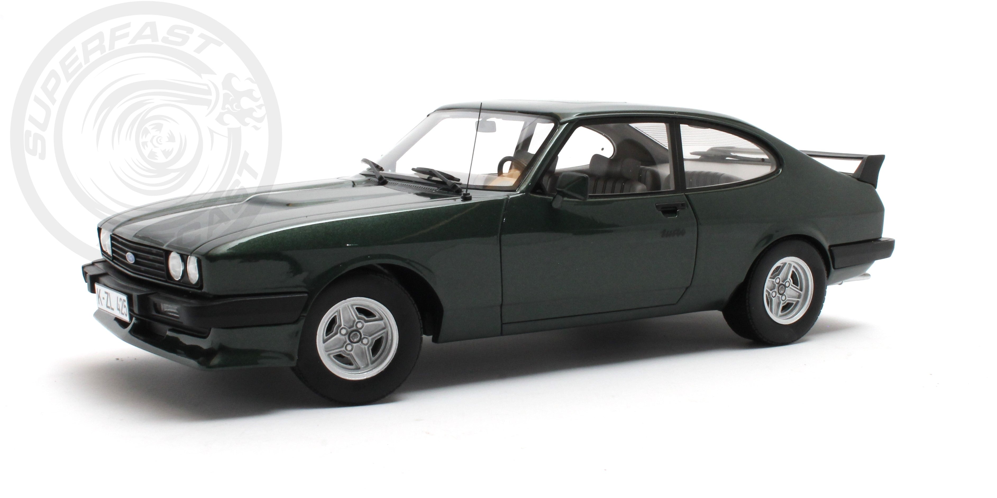 CULT 1:18 Scale Model 1981 Ford Capri 2.8 Turbo - Metallic Green - CML215-3