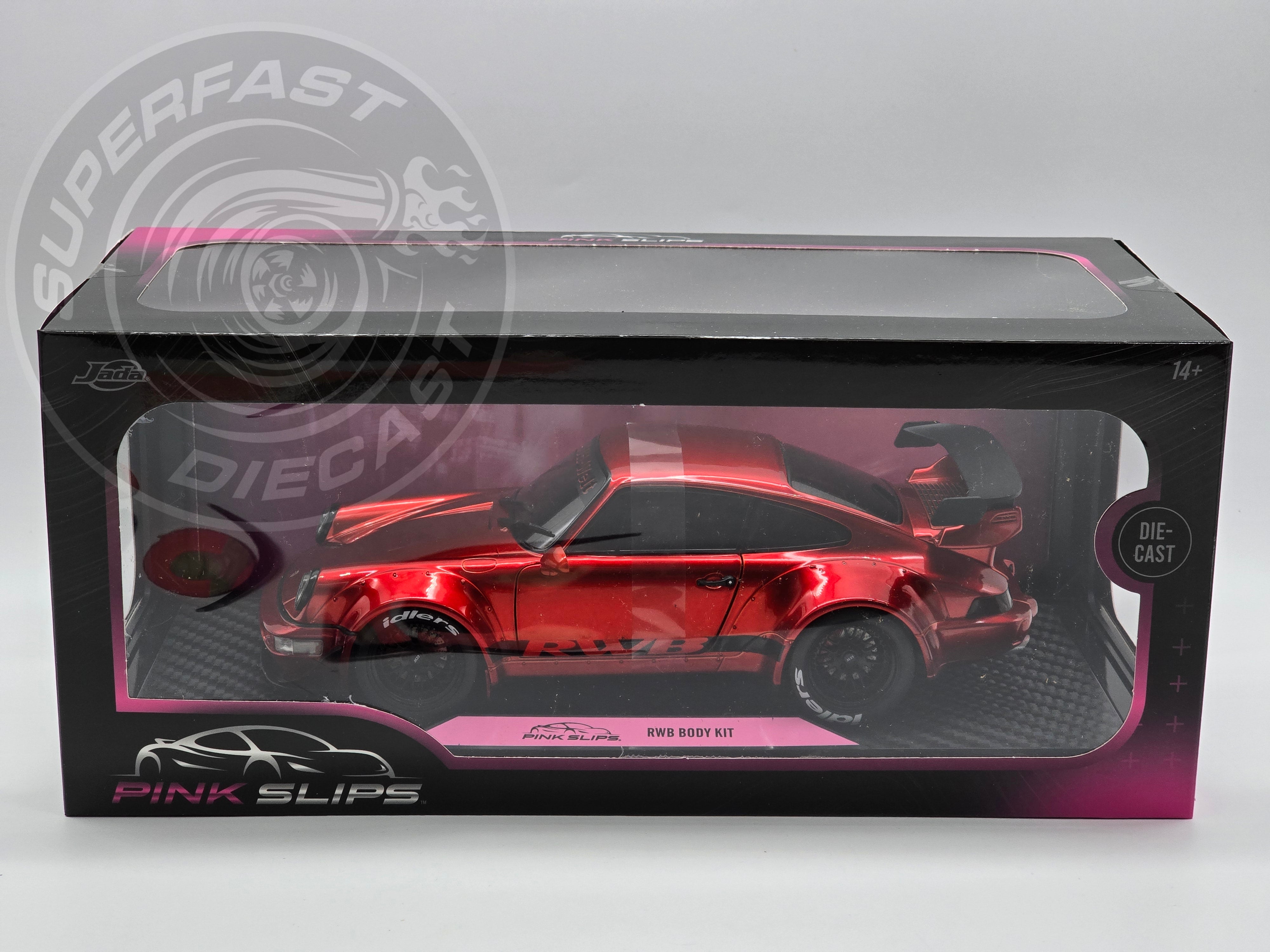 Jada 1:18 Scale Diecast - Pink Slips - Porsche RWB 964 - Candy Red - 35726