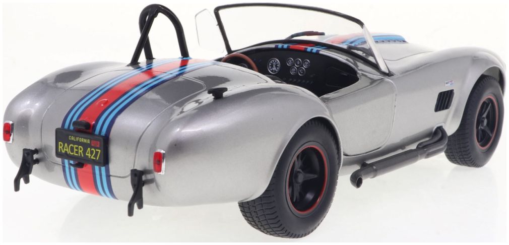SOLIDO 1:18 Scale Diecast Model Car - 1965 SHELBY COBRA 427 MKII SOLIDO WORKS M - Racing Silver - S1804913