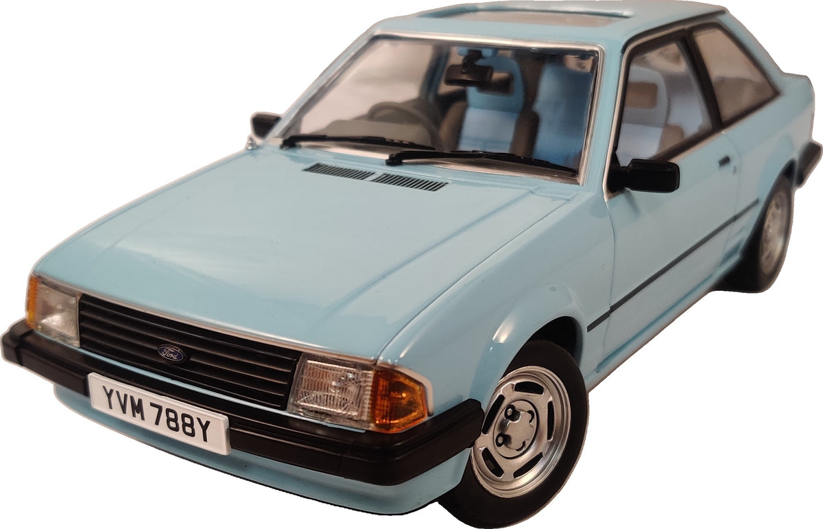 SUNSTAR 1:18 Scale 1981 Ford Escort Mk3 GL RHD, Nordic Blue - UK Exclusive - Limited Edition 200pcs - 4978R