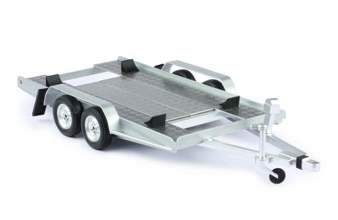 IXO 1:18 DIECAST TWIN 2 AXLE AUTOTRAILER/RALLY CAR TRAILER SILVER TRL005-18