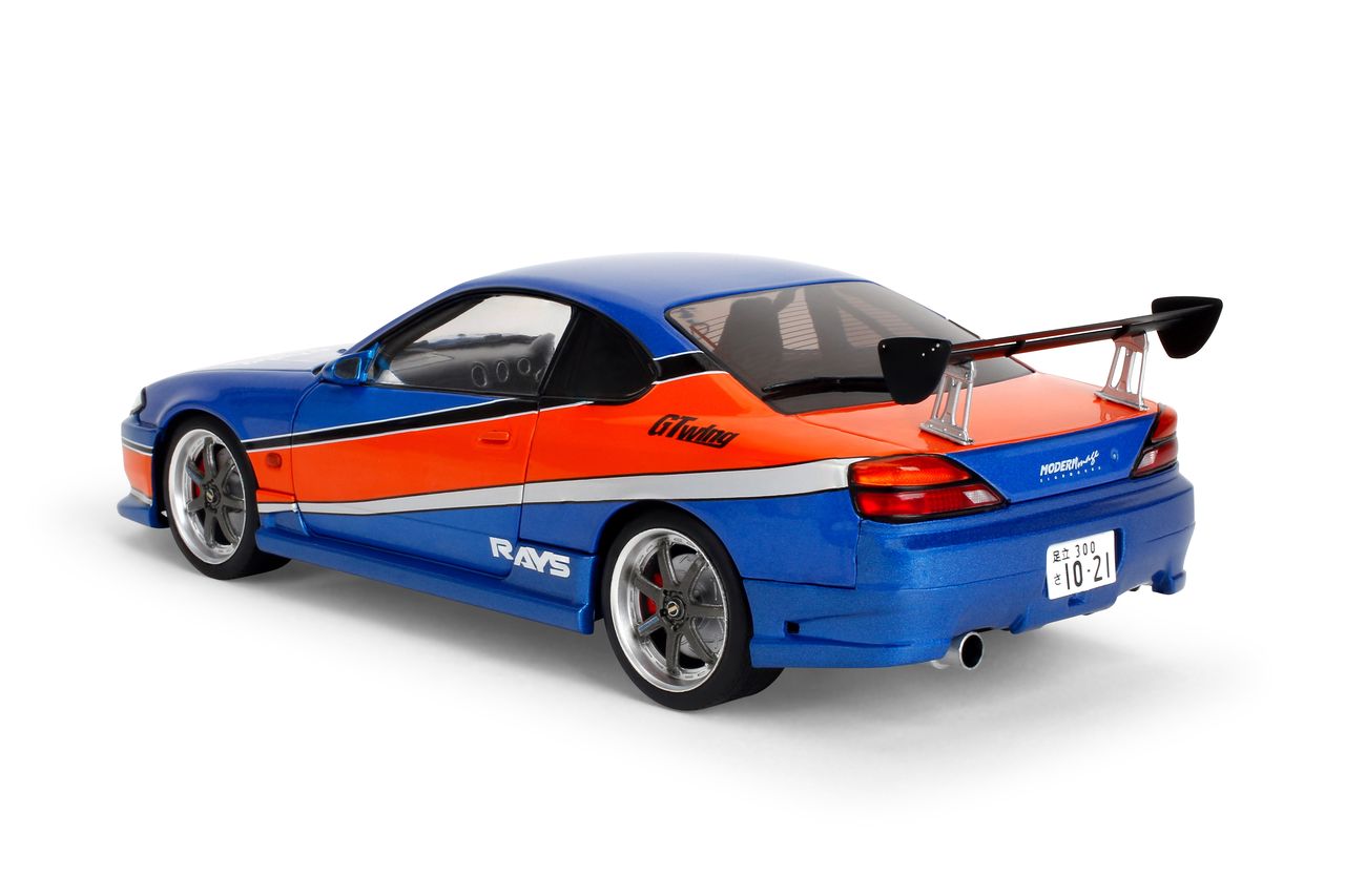 Jada Diecast - 1:18 Sean's NISSAN SILVIA (S15) SPEC-S MONA LISA 1999 - FAST & FURIOUS III TOKYO DRIFT - BLUE/ORANGE - 37772