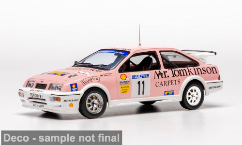 IXO 1:43 Scale Diecast - Ford Sierra RS Cosworth, Cartel International Rally, 1989, #11, G.Evans/H.Davies - IXORAC455.22