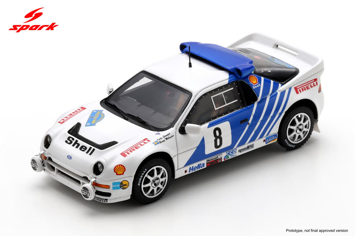 Spark 1:18 Scale Resin Model - Ford RS200 #8 3rd Swedish Rally 1986 K. Grundel/B. Melander - 18S779