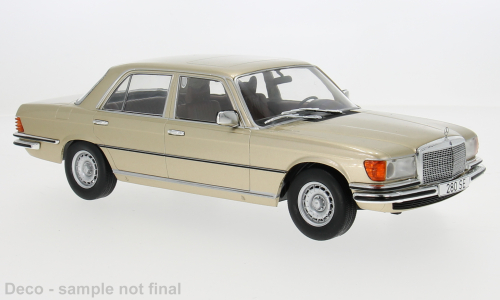 MCG 1:18 Scale Diecast Model Car - 1972 Mercedes S-Class (W116), Beige - MCG18550