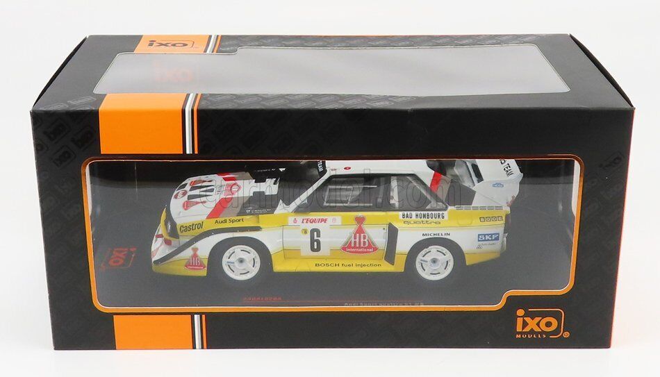 IXO 1:24 Scale Diecast Model Car - 1986 AUDI QUATTRO S1 N.6 RALLY MONTE CARLO