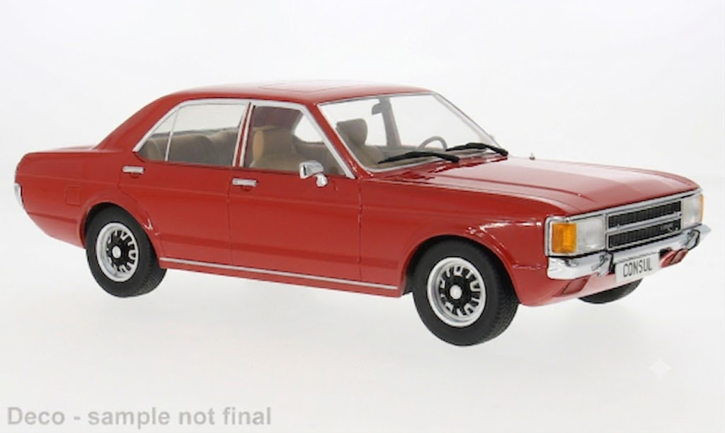 MCG 1:18 Scale Diecast - 1972 Ford Consul, Red - MCG18568