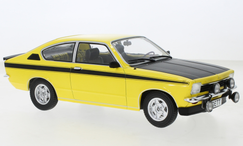 MCG 1:18 Scale Diecast Model Car - 1975 Opel Kadett C Coupe, Yellow - MCG18423