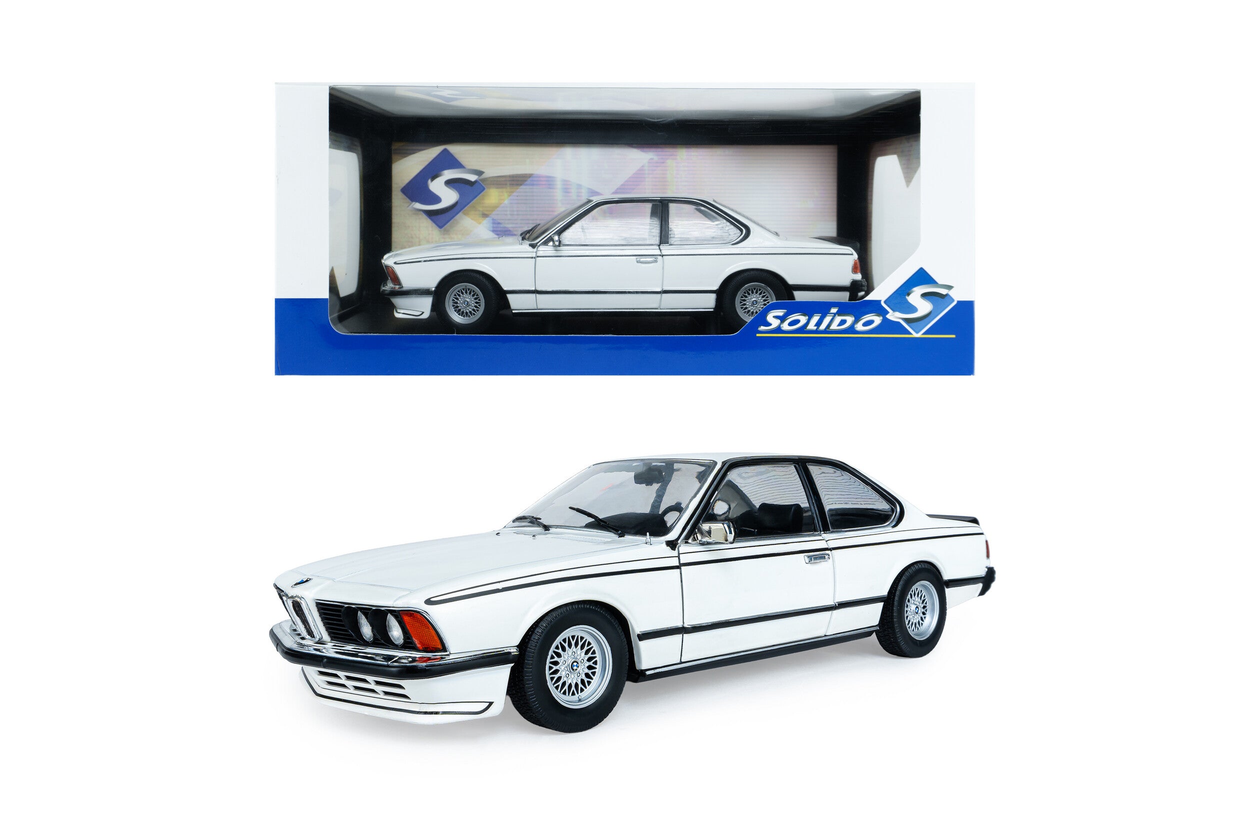 SOLIDO 1:18 Scale Diecast - 1984 BMW 635 CSi, White - S1810304