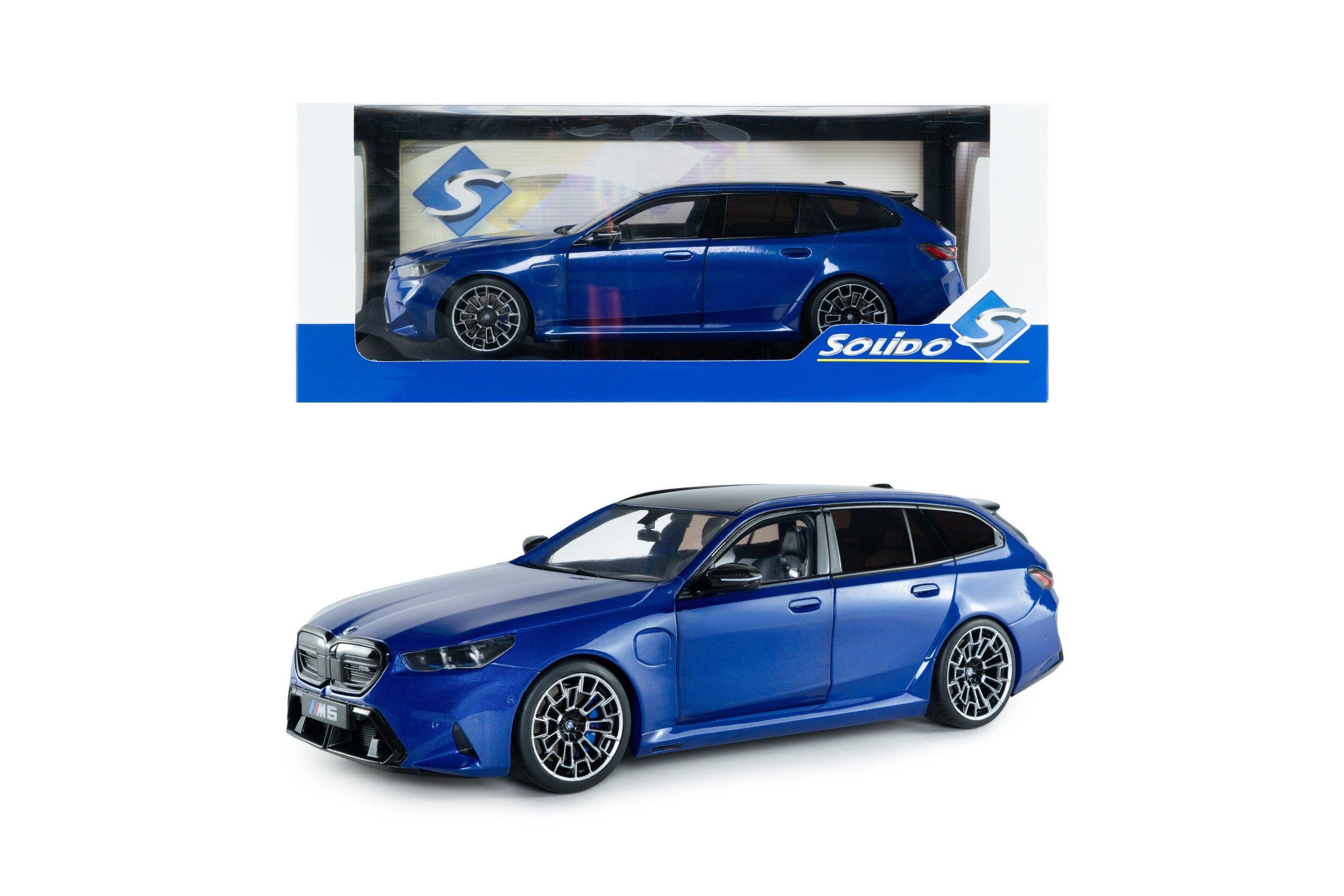 SOLIDO 1:18 Scale - 2025 BMW M5 Touring, Marina Bay Blue Metallic - S1